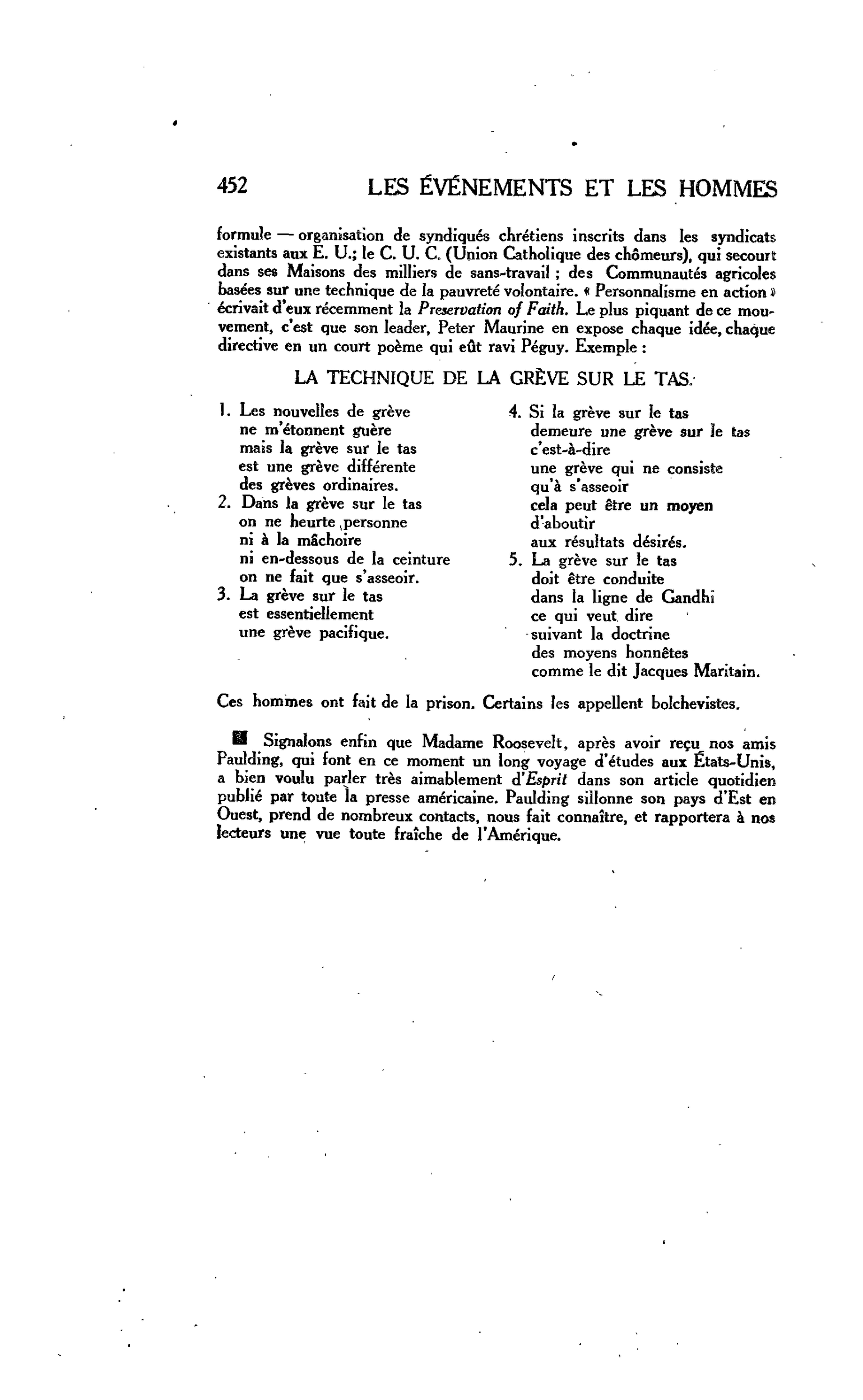 Les événements et les hommes