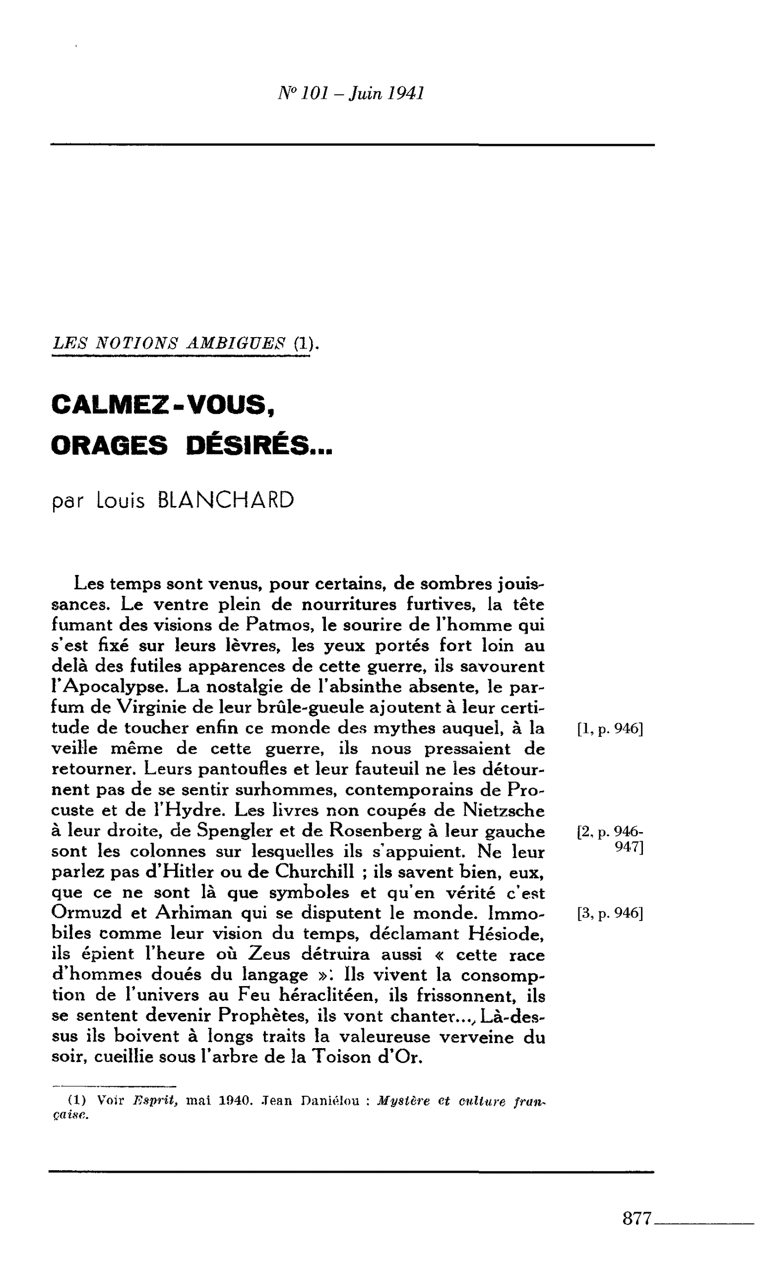 LES NOTIONS AMBIGUËS (1). CALMEZ-VOUS, ORAGES DÉSIRÉS…