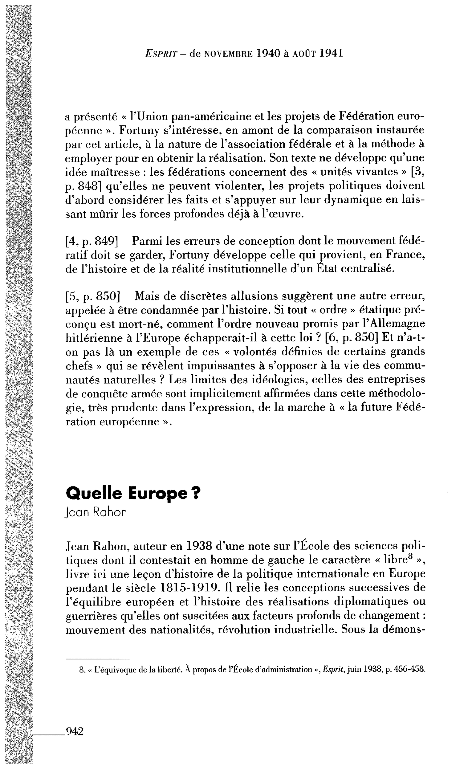Quelle Europe ? (par Rahon Jean)