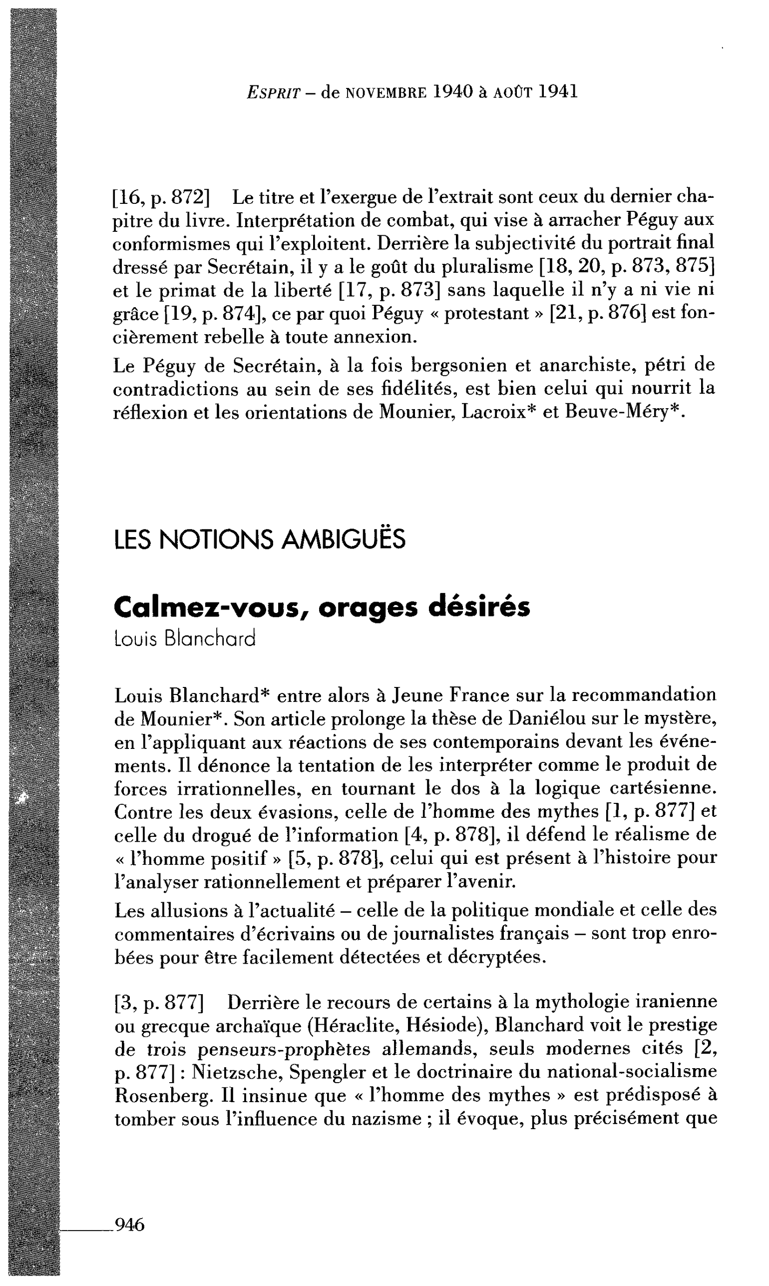 LES NOTIONS AMBIGUËS : Calmez-vous, orages désirés (par Blanchard Louis)