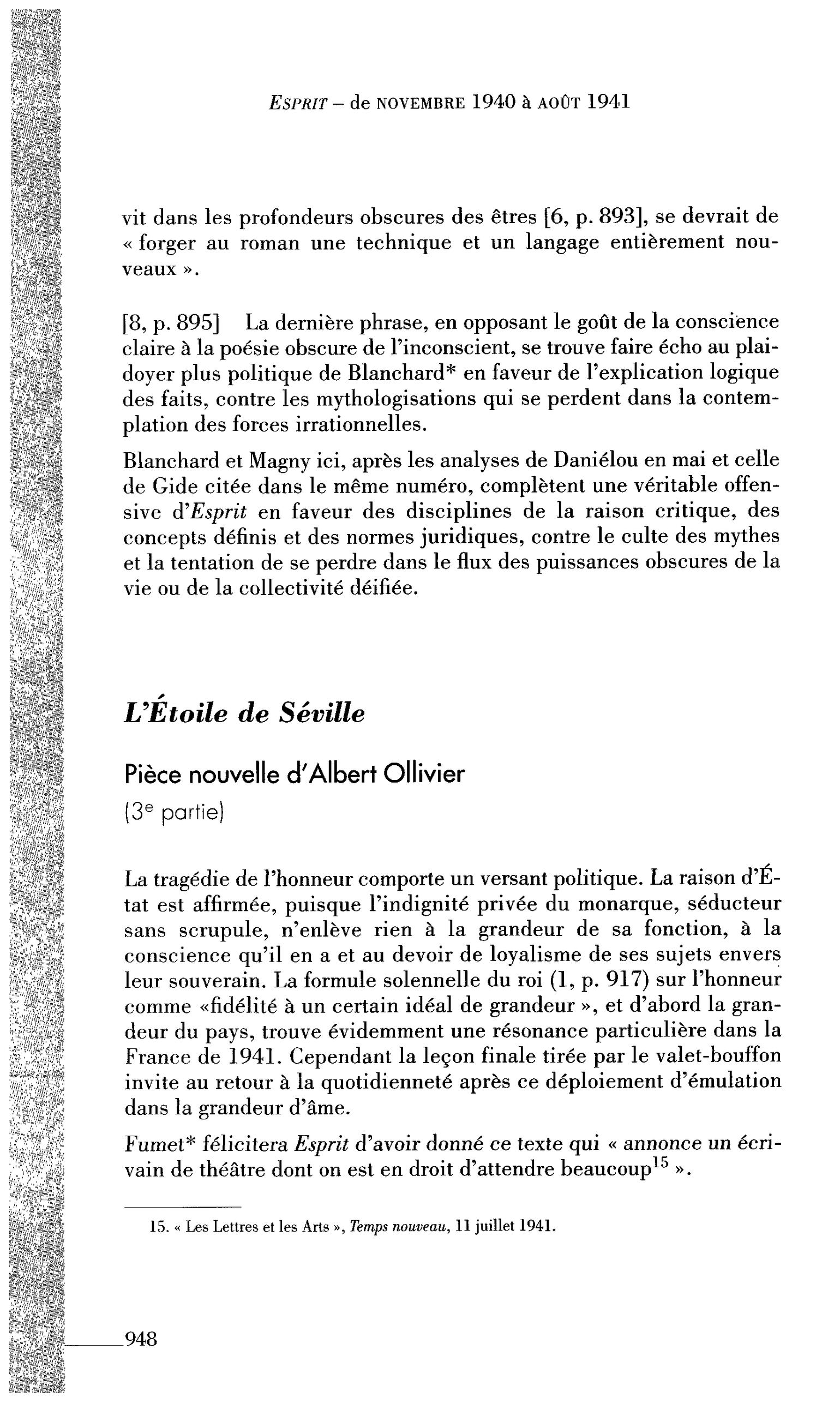 L’Etoile de Séville. Pièce nouvelle d’ Albert Ollivier (3e partie) (par Ollivier Albert)