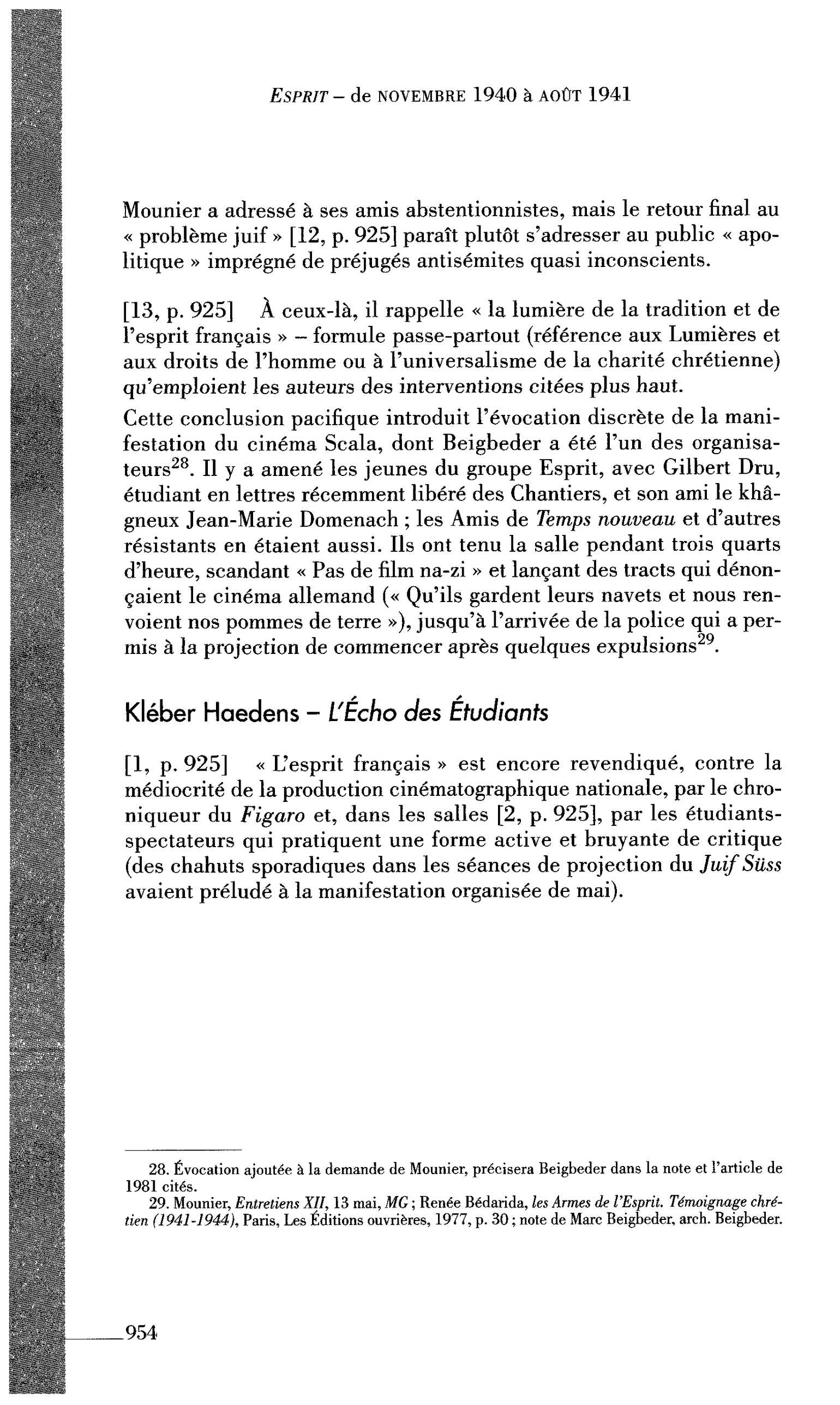 Le Cinéma : Kléber Haedens - L’Écho des Étudiants