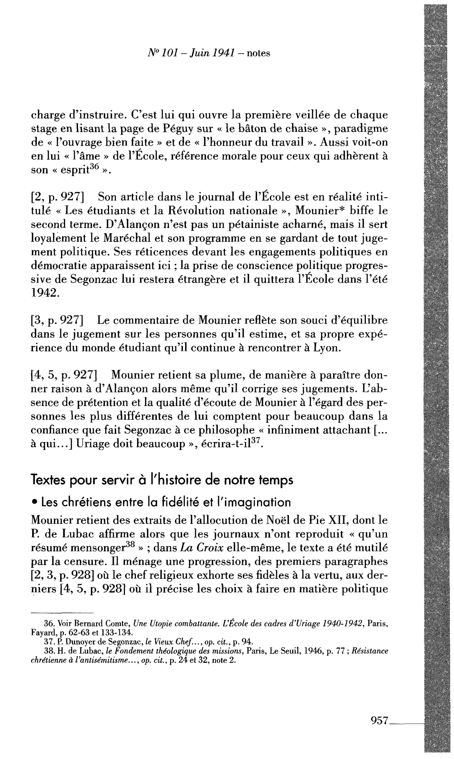 Journal des Témoins : Textes pour servir à l’histoire de notre temps. Les chrétiens entre la fidélité et l’imagination