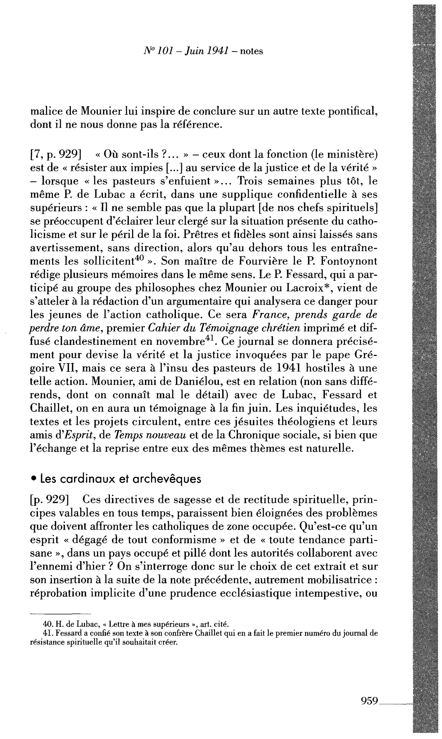Journal des Témoins : Les cardinaux et archevêques