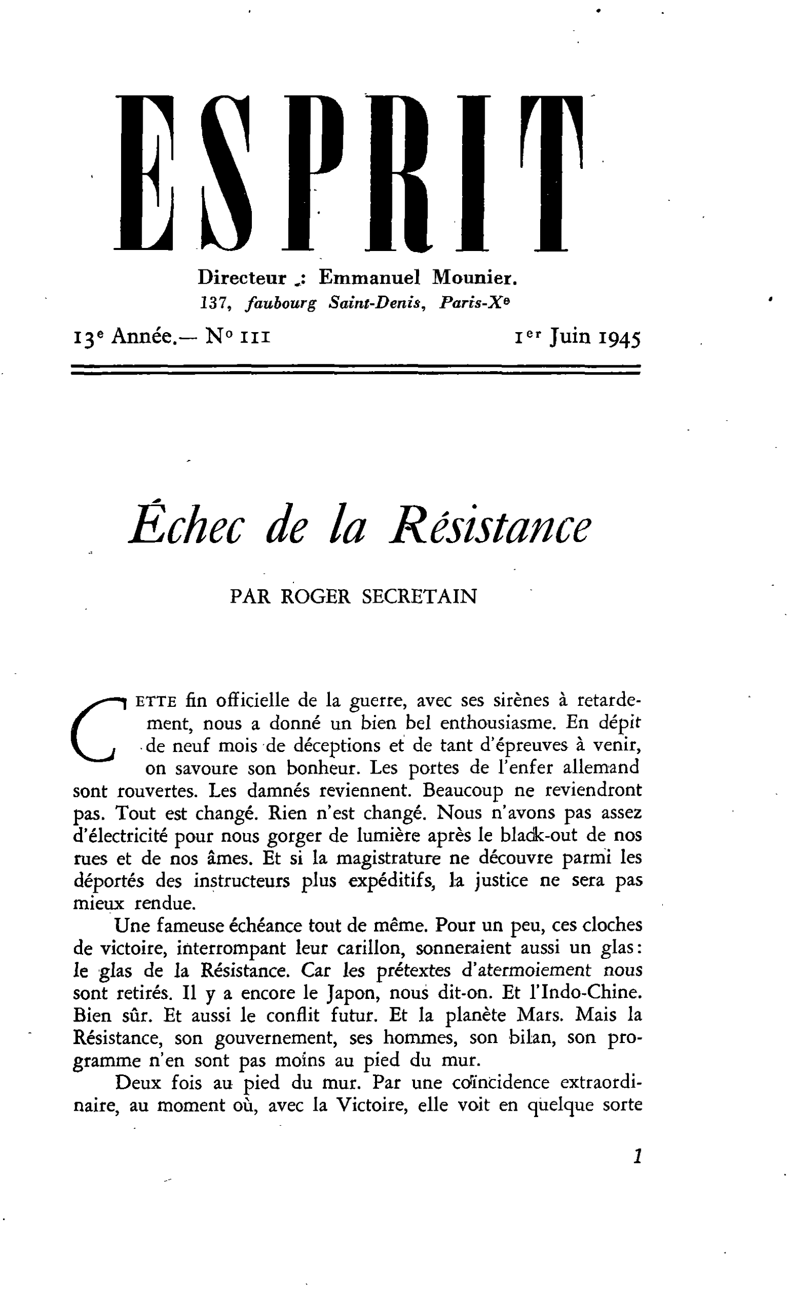 Échec de la Résistance