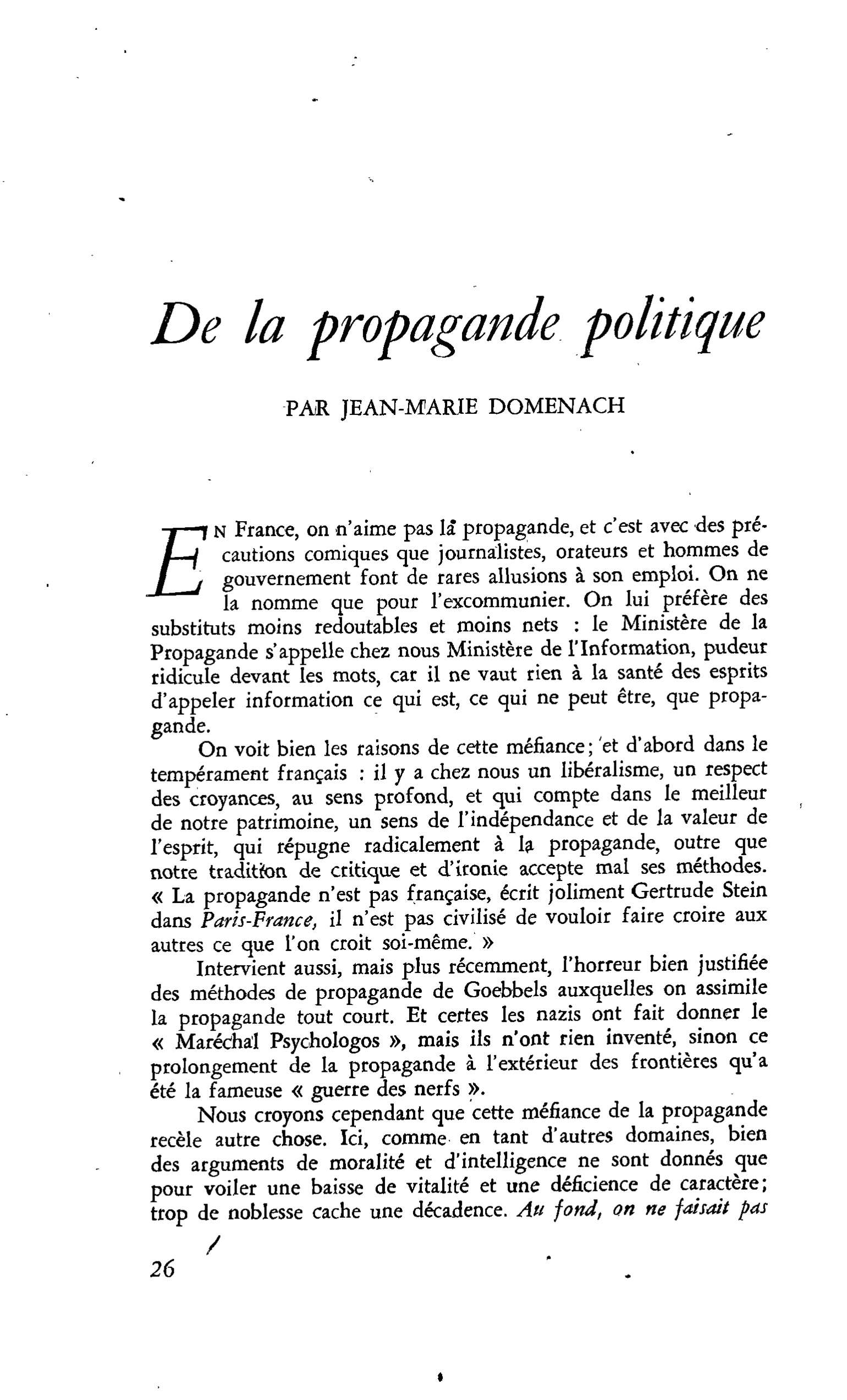 De la propagande politique
