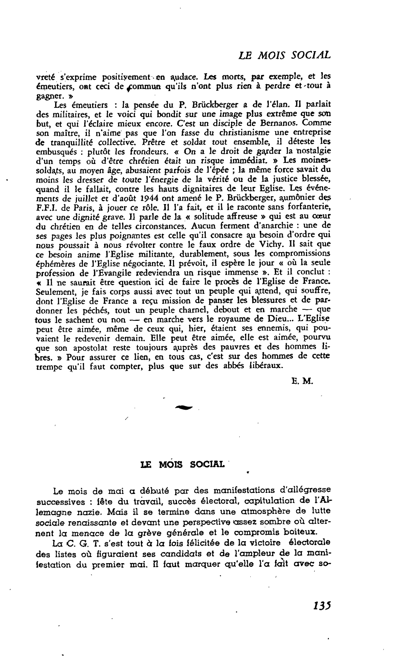 LA CITÉ : LE MOIS SOCIAL