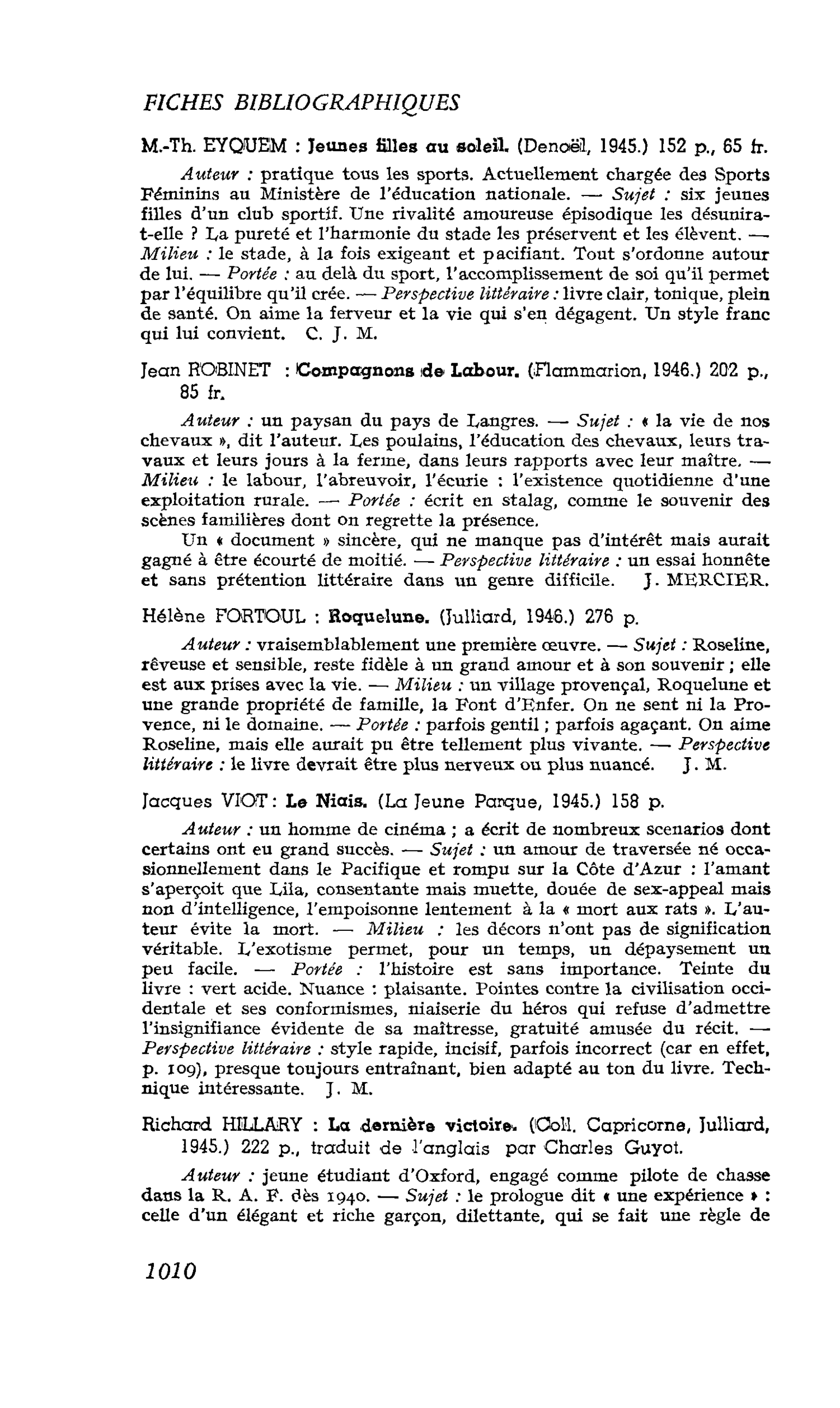 LES LETTRES. Jean ROBINET : Compagnons de Labour
