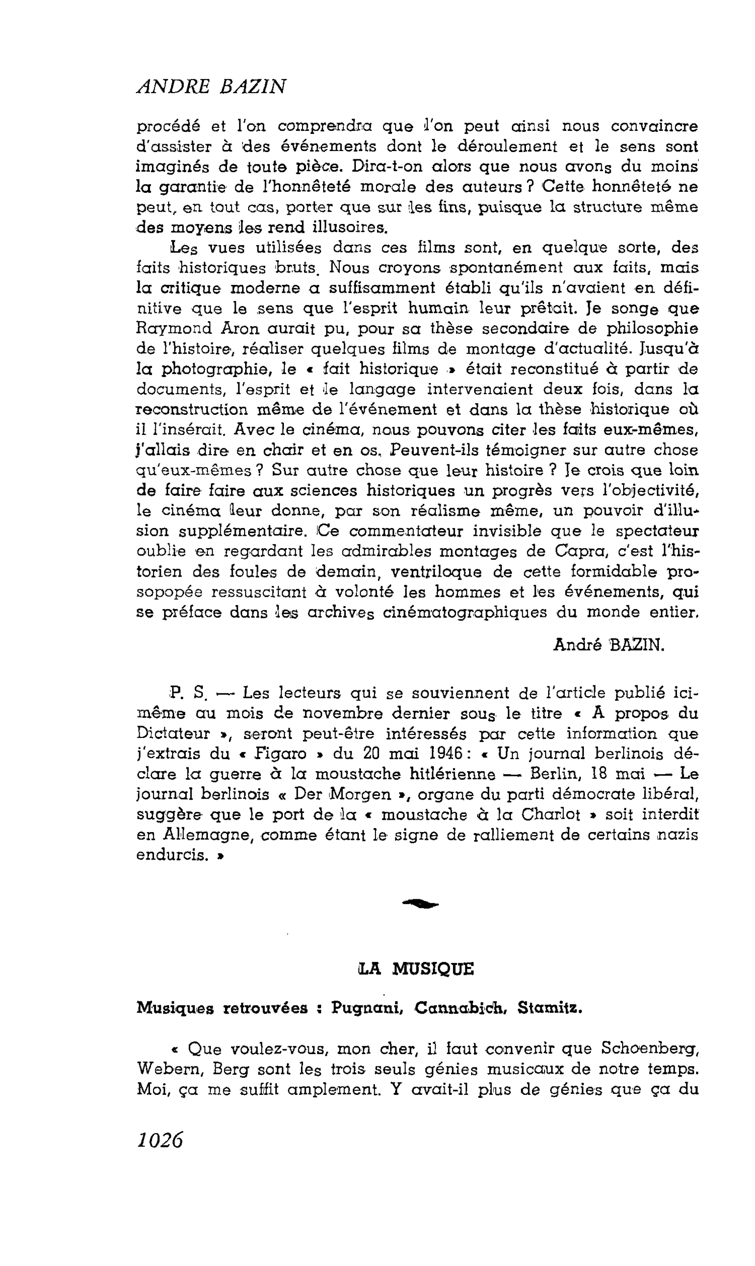 LES ARTS. LA MUSIQUE. Musiques retrouvées : Pugnani, Cannabich, Stamitz