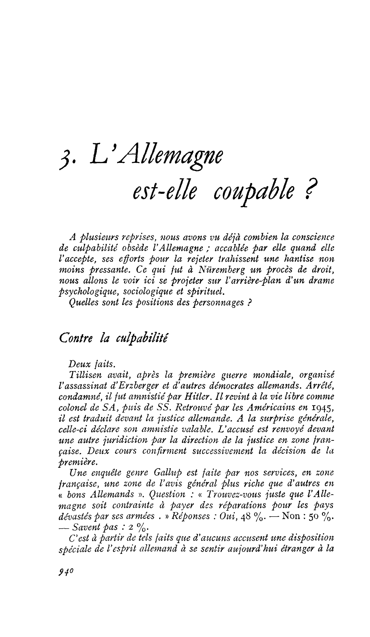 3. L’Allemagne est-elle coupable ?