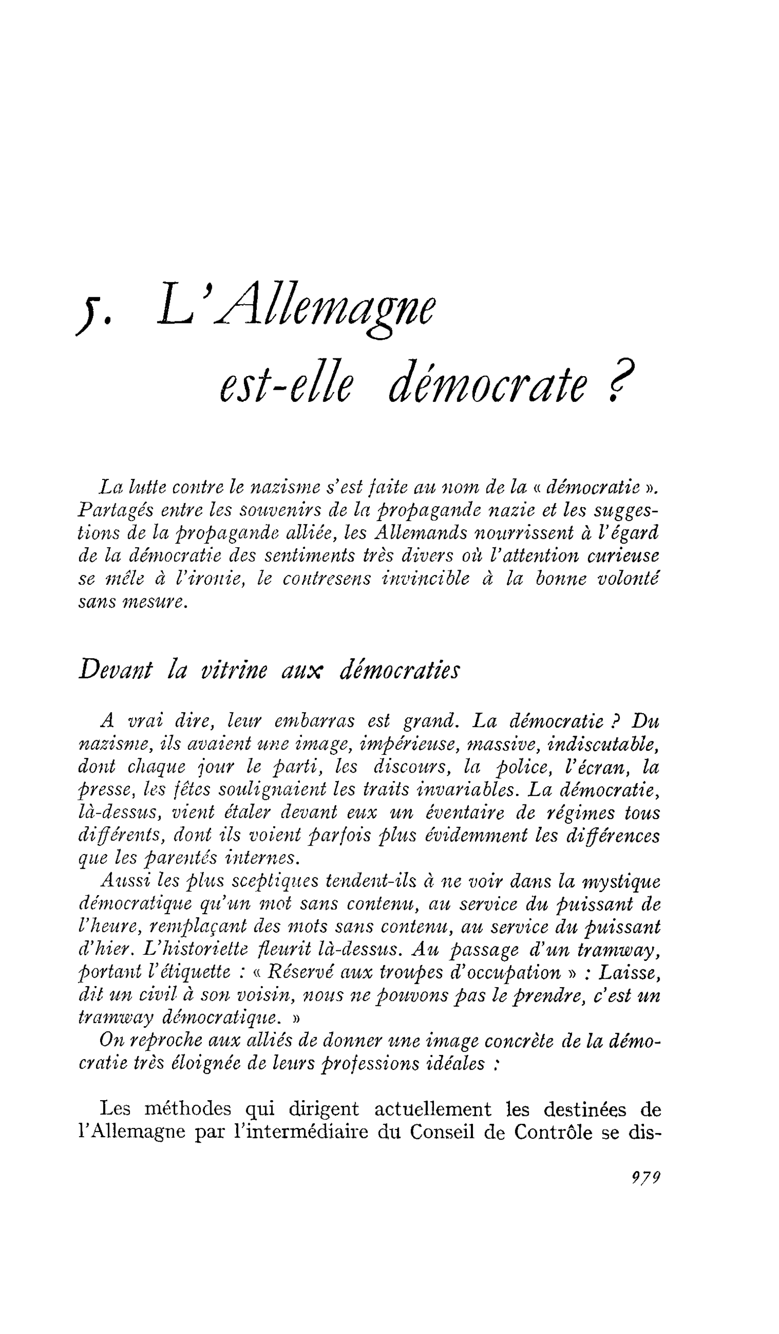 5. L’Allemagne est-elle démocrate ?