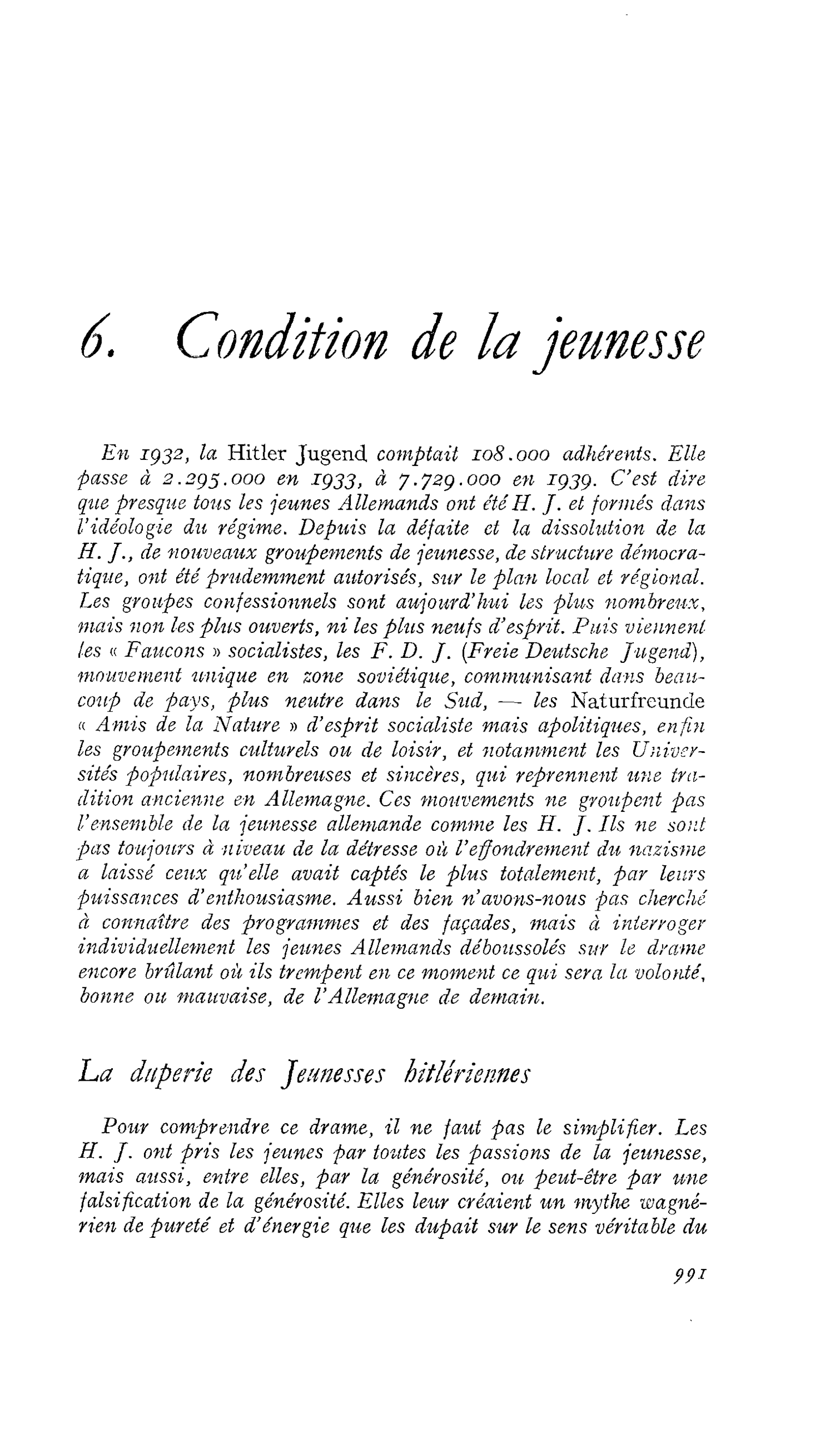 6. Condition de la jeunesse