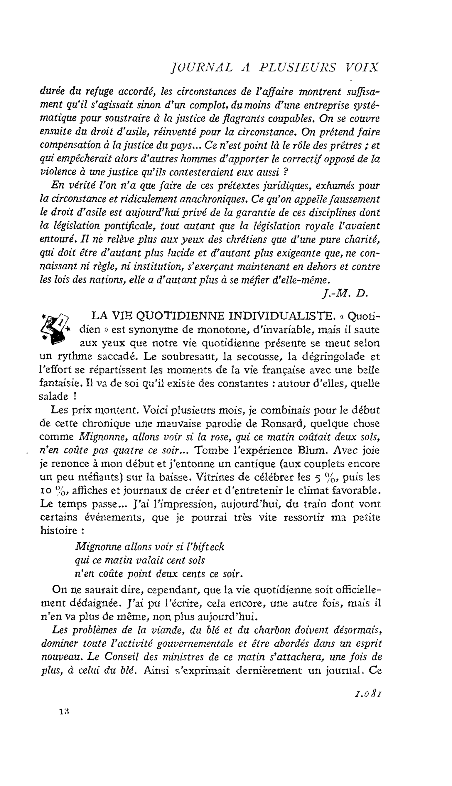 LA VIE QUOTIDIENNE INDIVIDUALISTE
