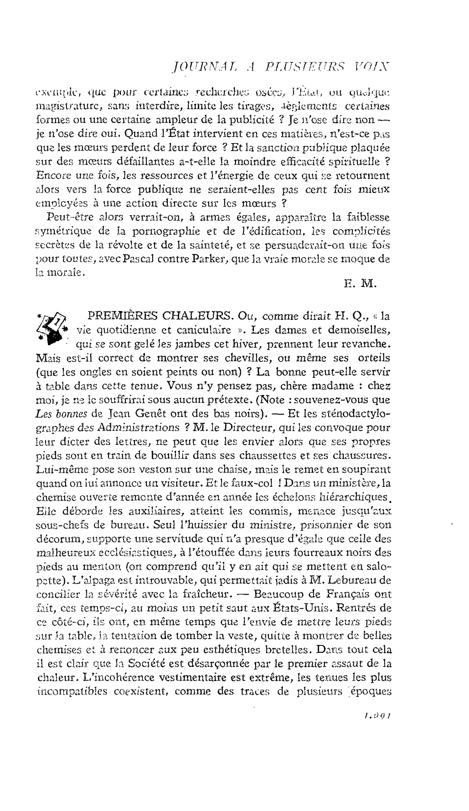 PREMIÈRES CHALEURS