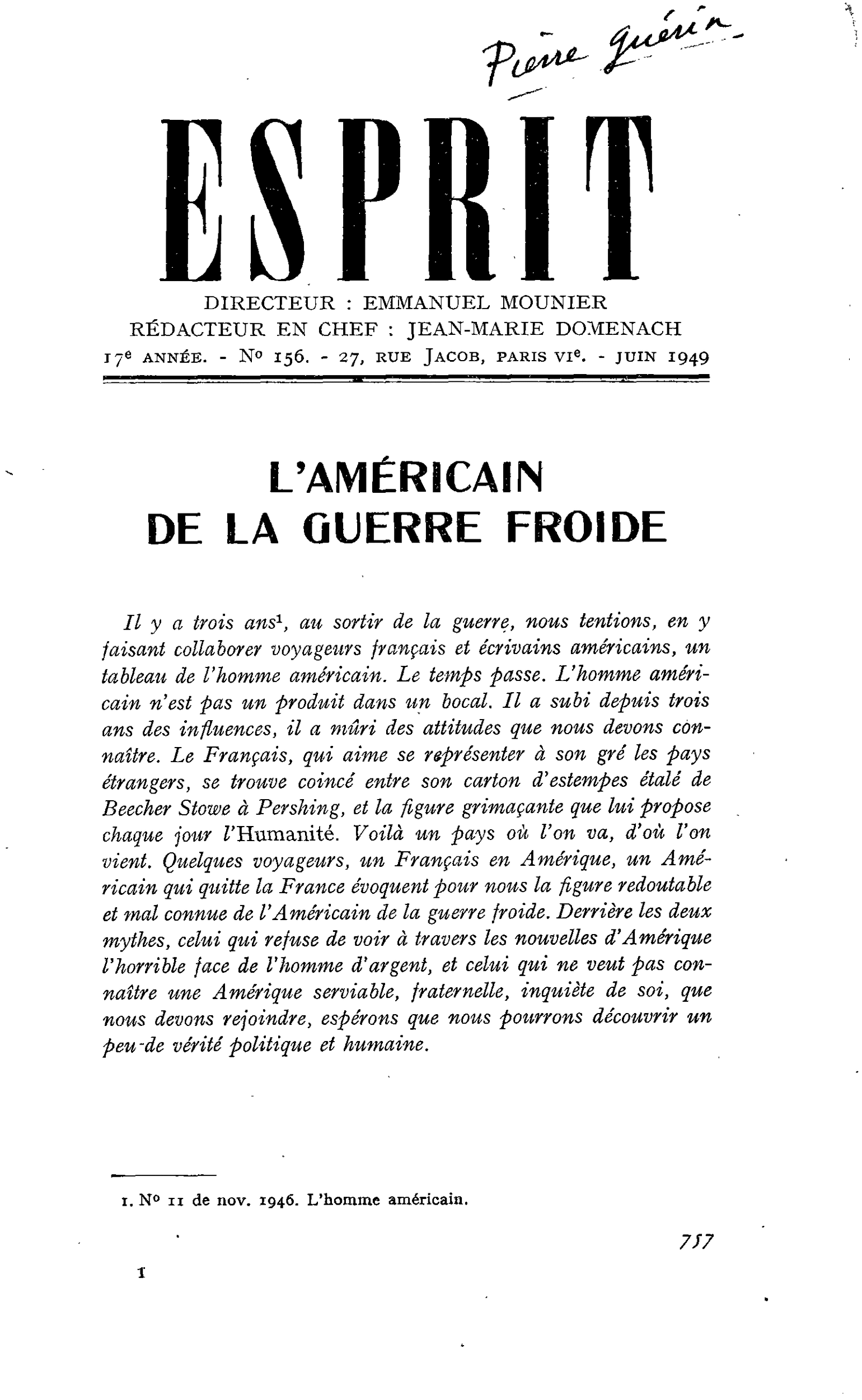 L’AMÉRICAIN DE LA GUERRE FROIDE