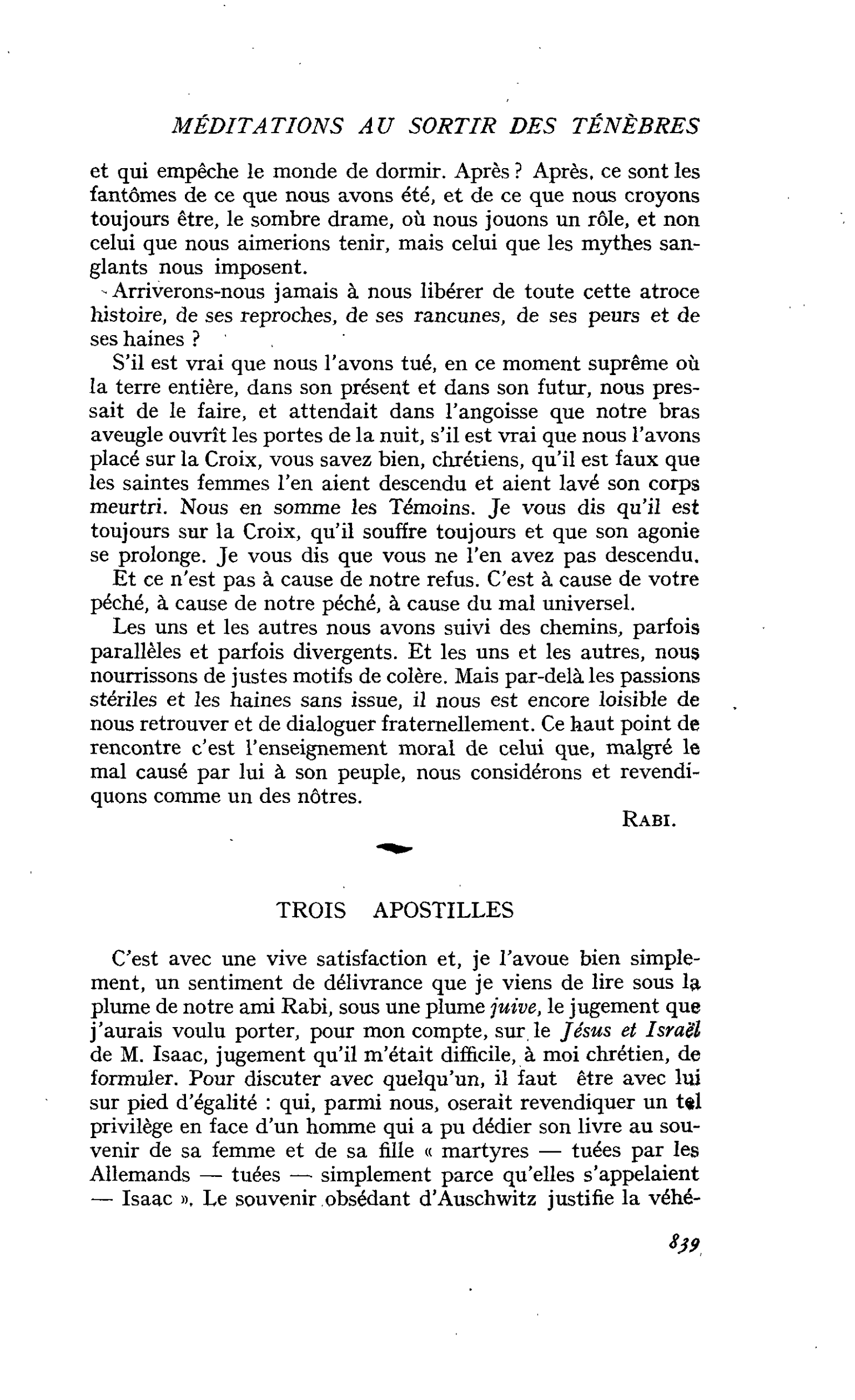 TROIS APOSTILLES