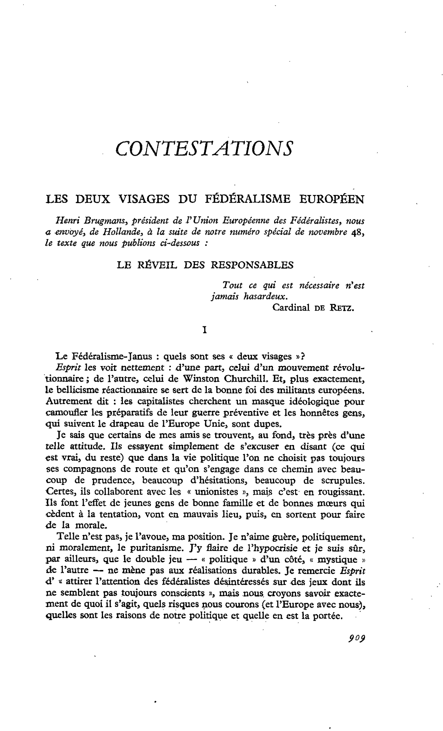 LES DEUX VISAGES DU FÉDÉRALISME EUROPÉEN