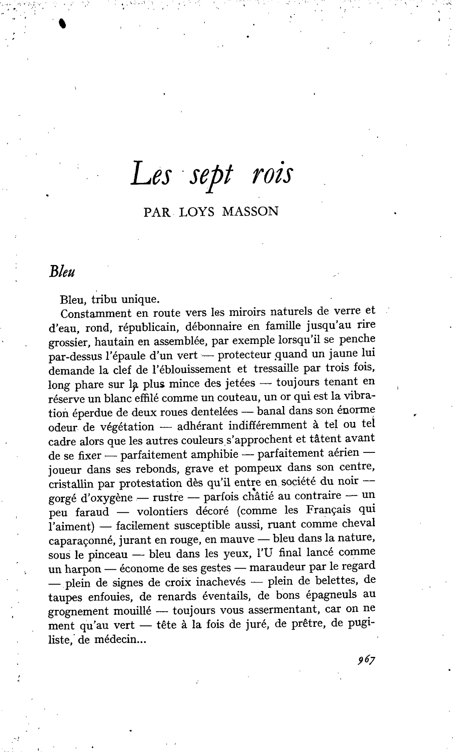 Les sept rois