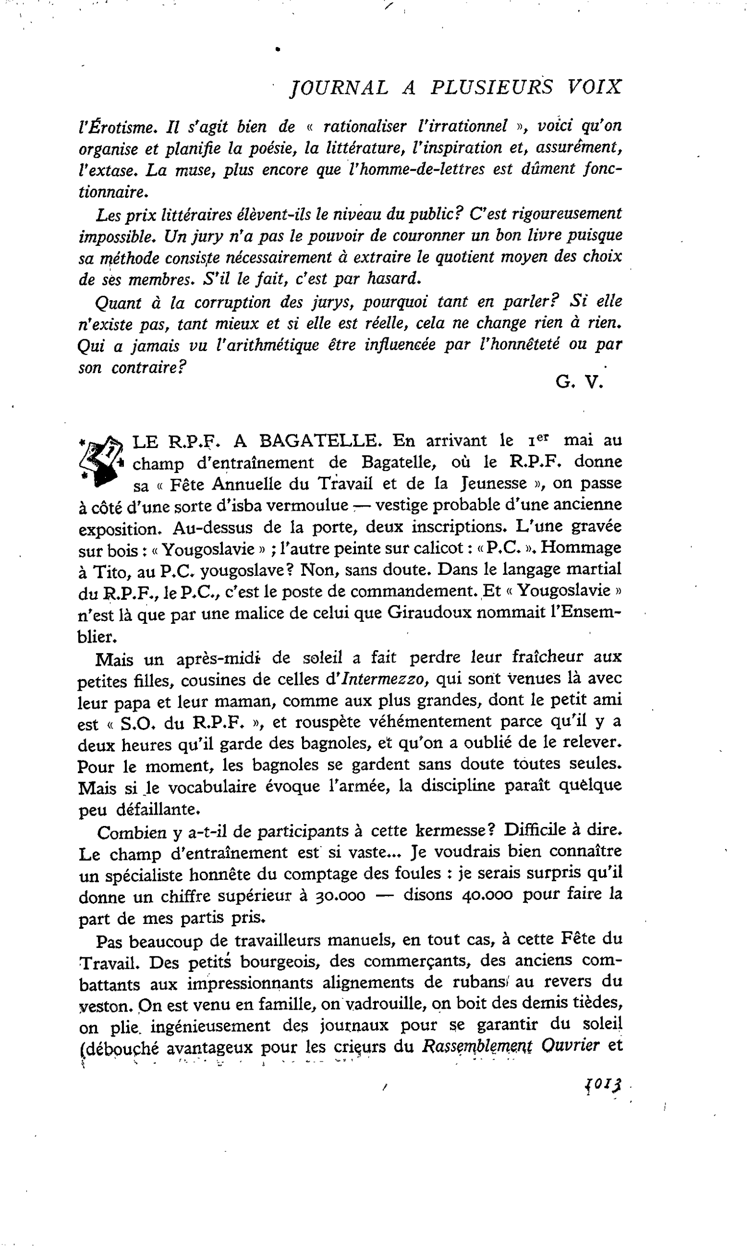 Le R.P.F. à Bagatelle