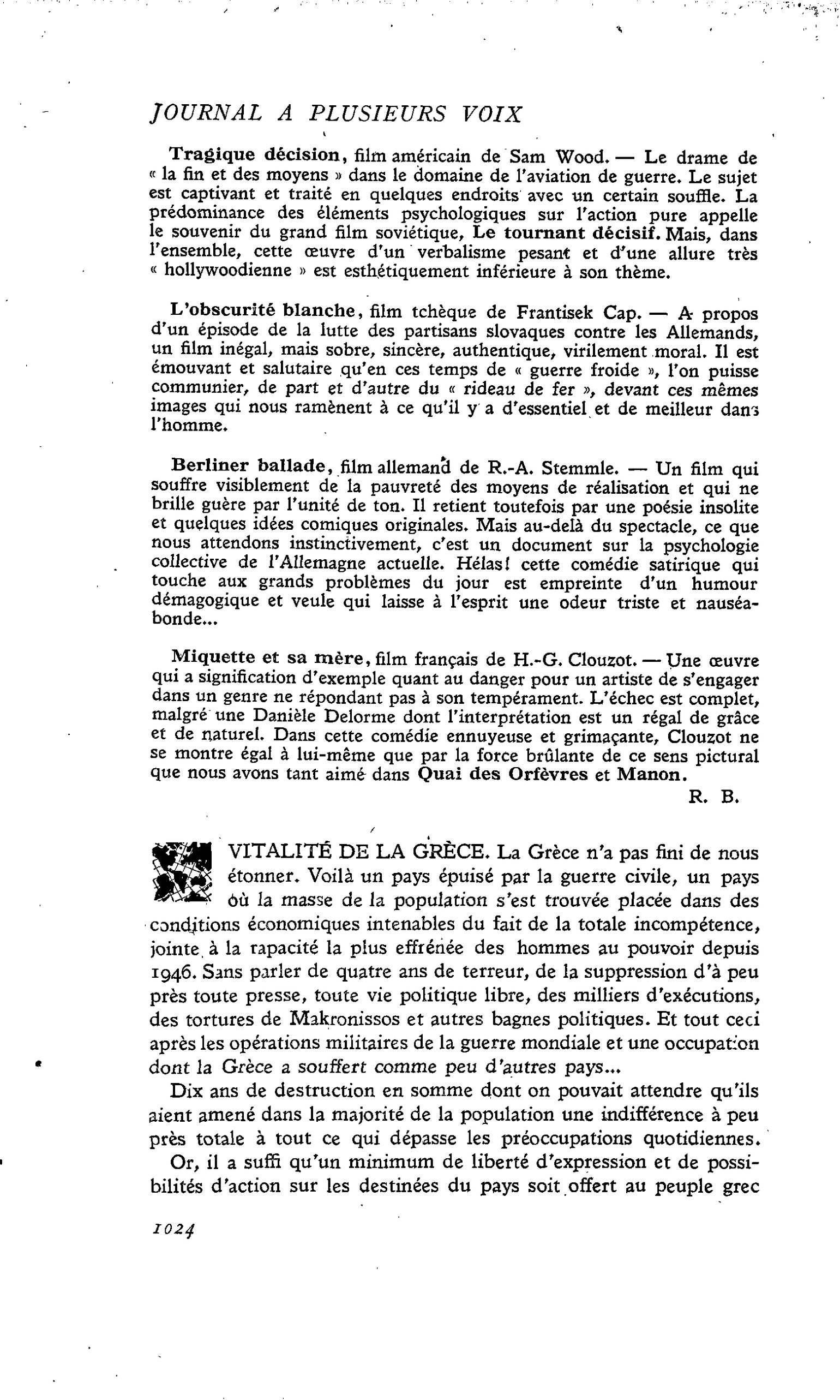 VITALITÉ DE LA GRÈCE