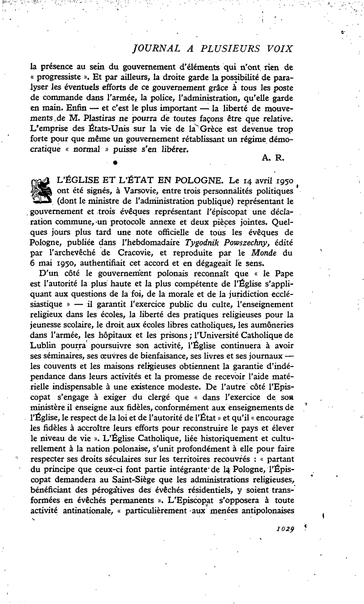 L’Église et l’État en Pologne