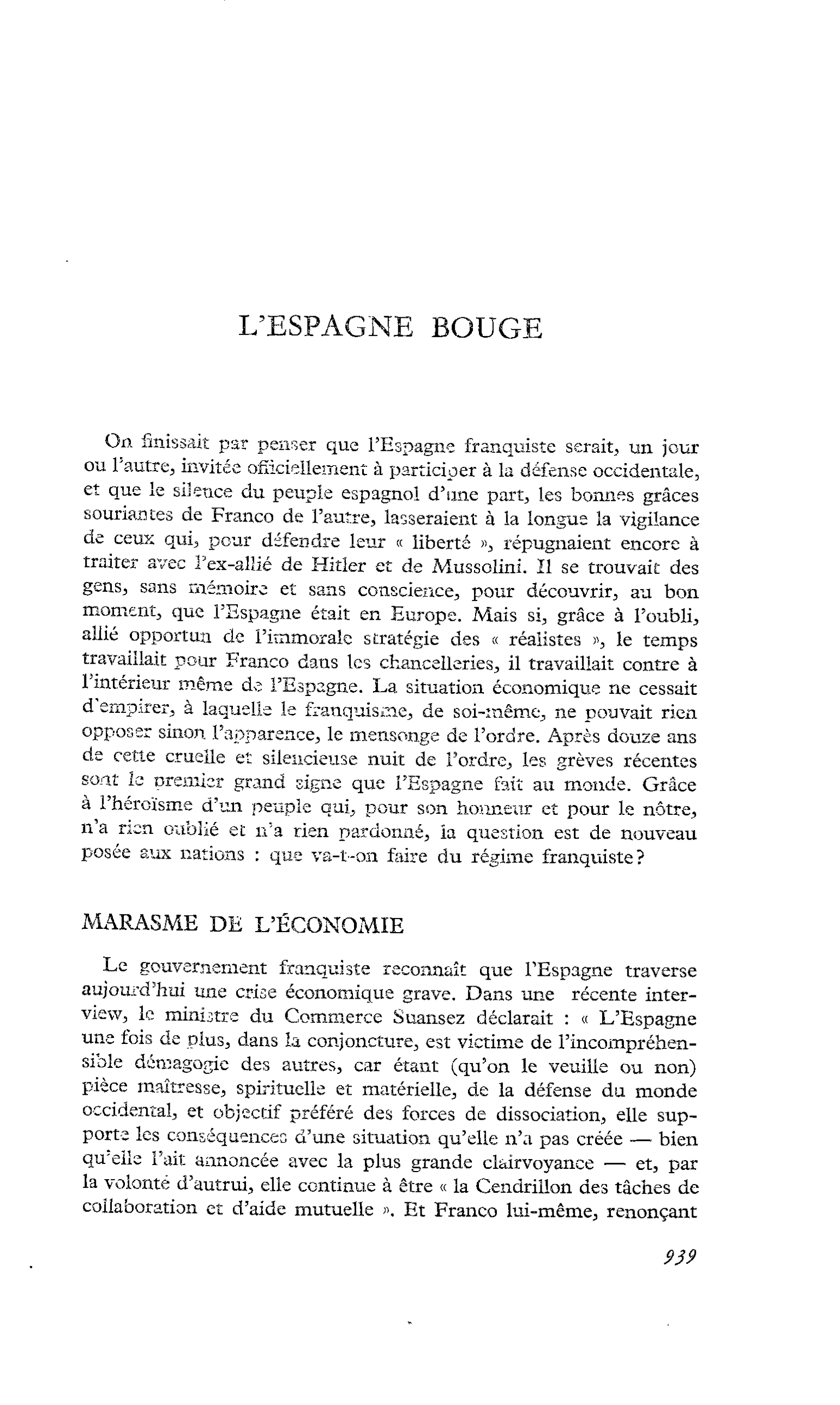 L’ESPAGNE BOUGE