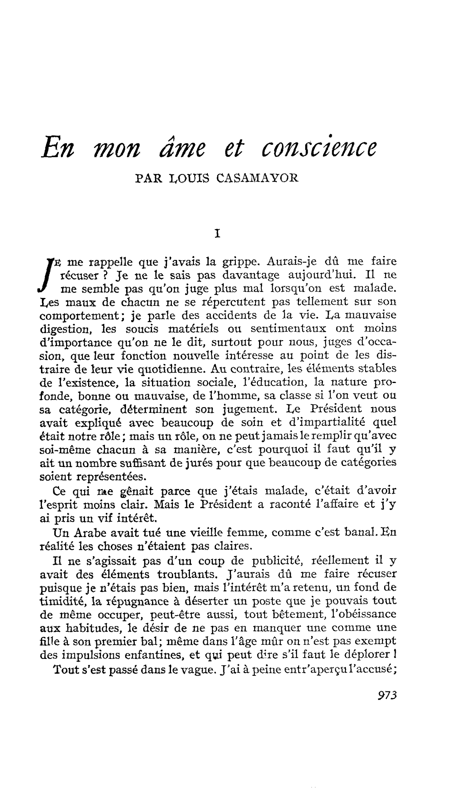 En mon âme et conscience