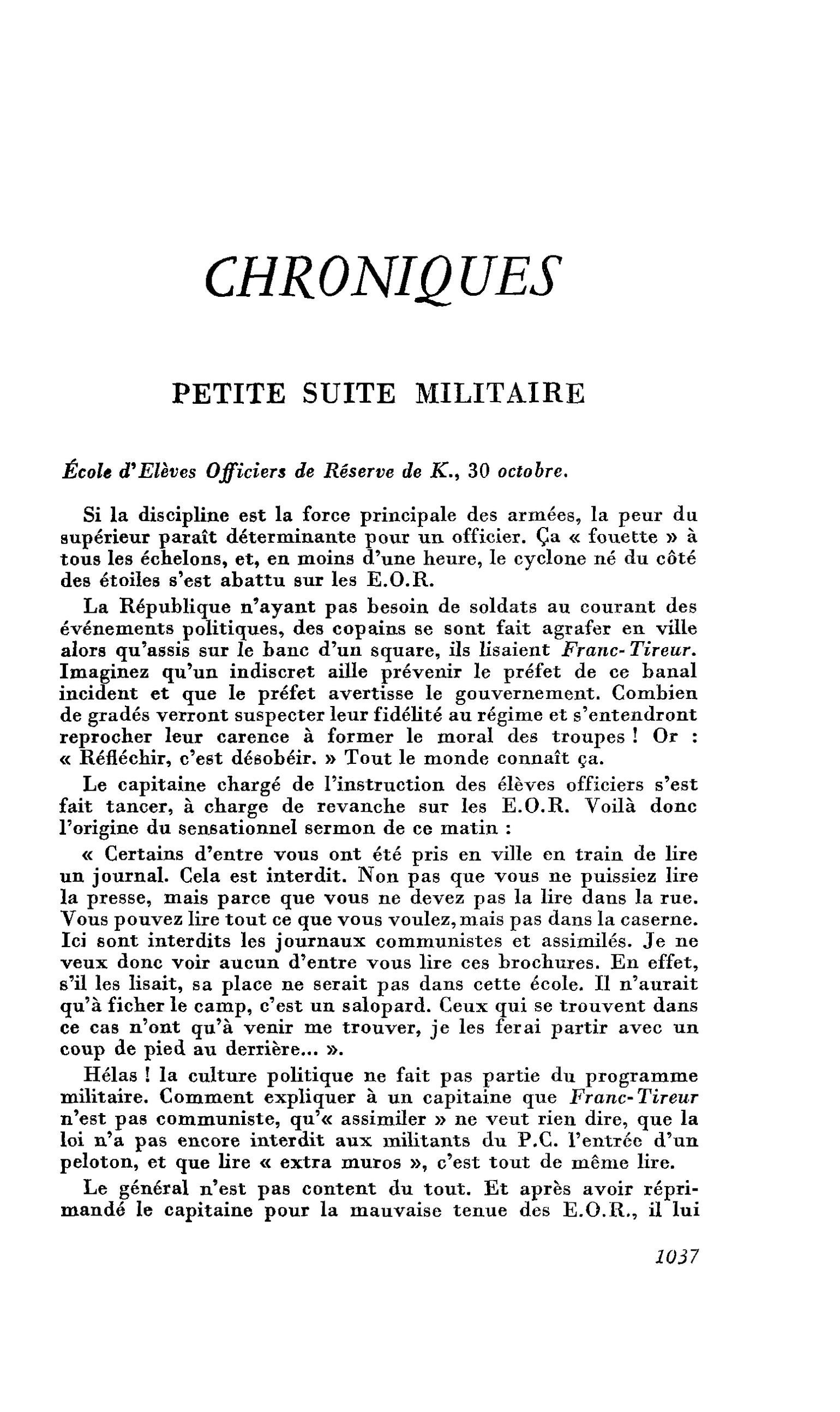 PETITE SUITE MILITAIRE