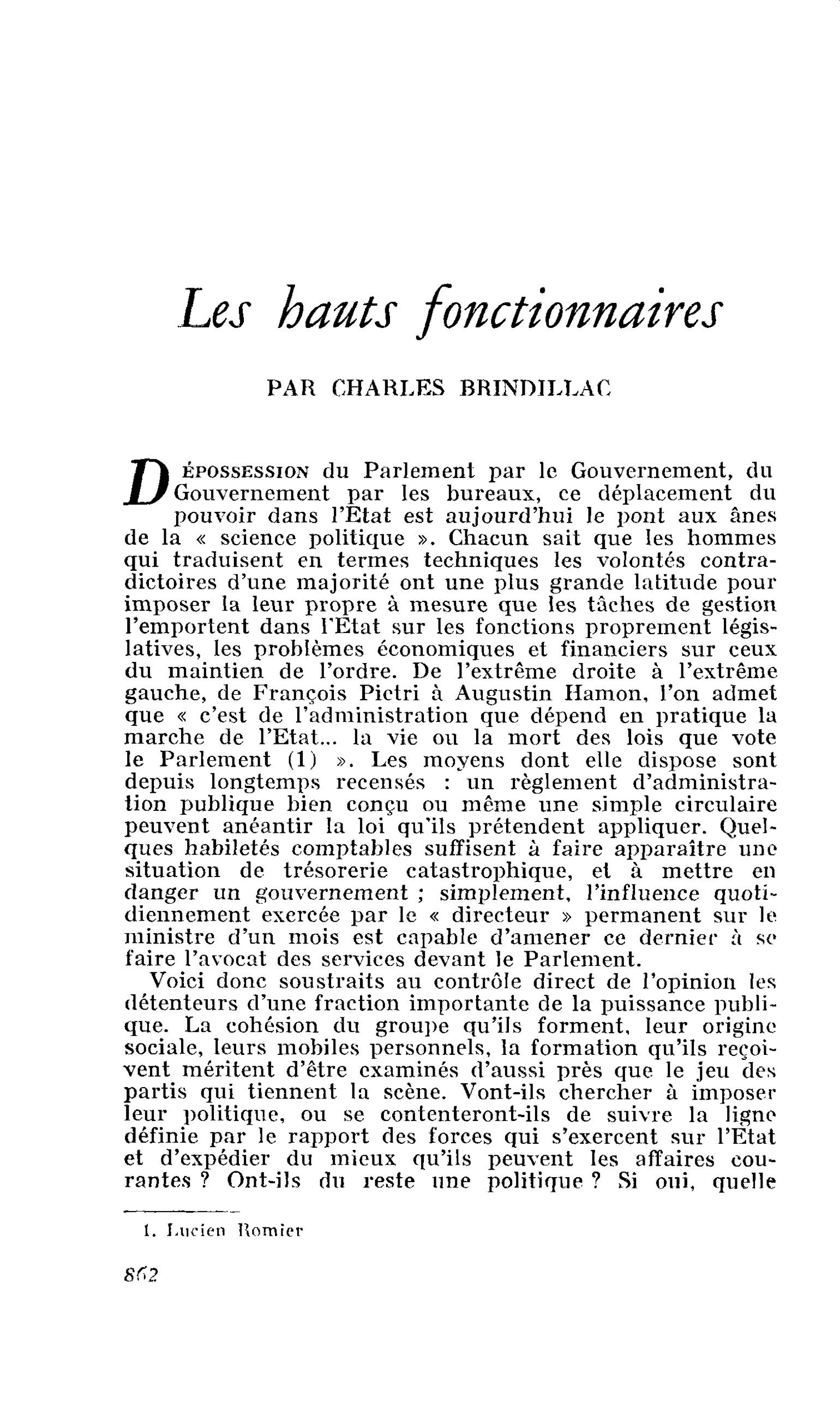 Les hauts fonctionnaires