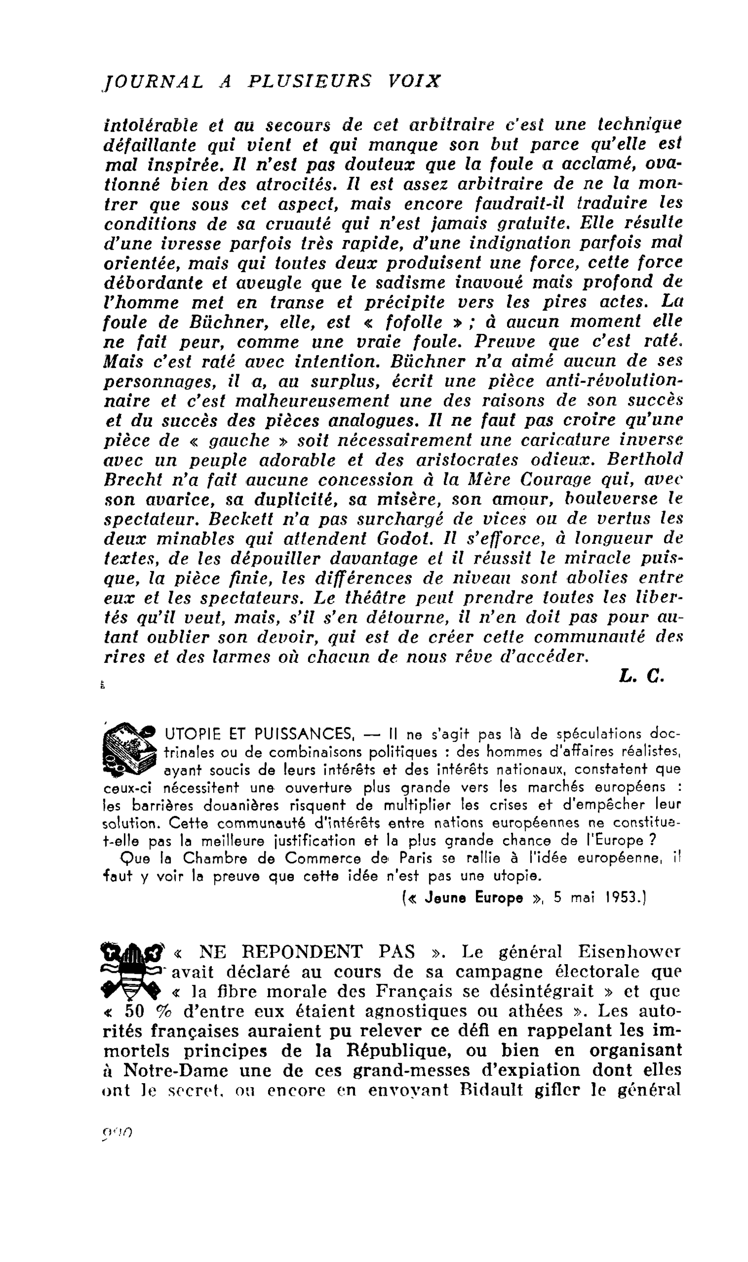 « NE REPONDENT PAS »
