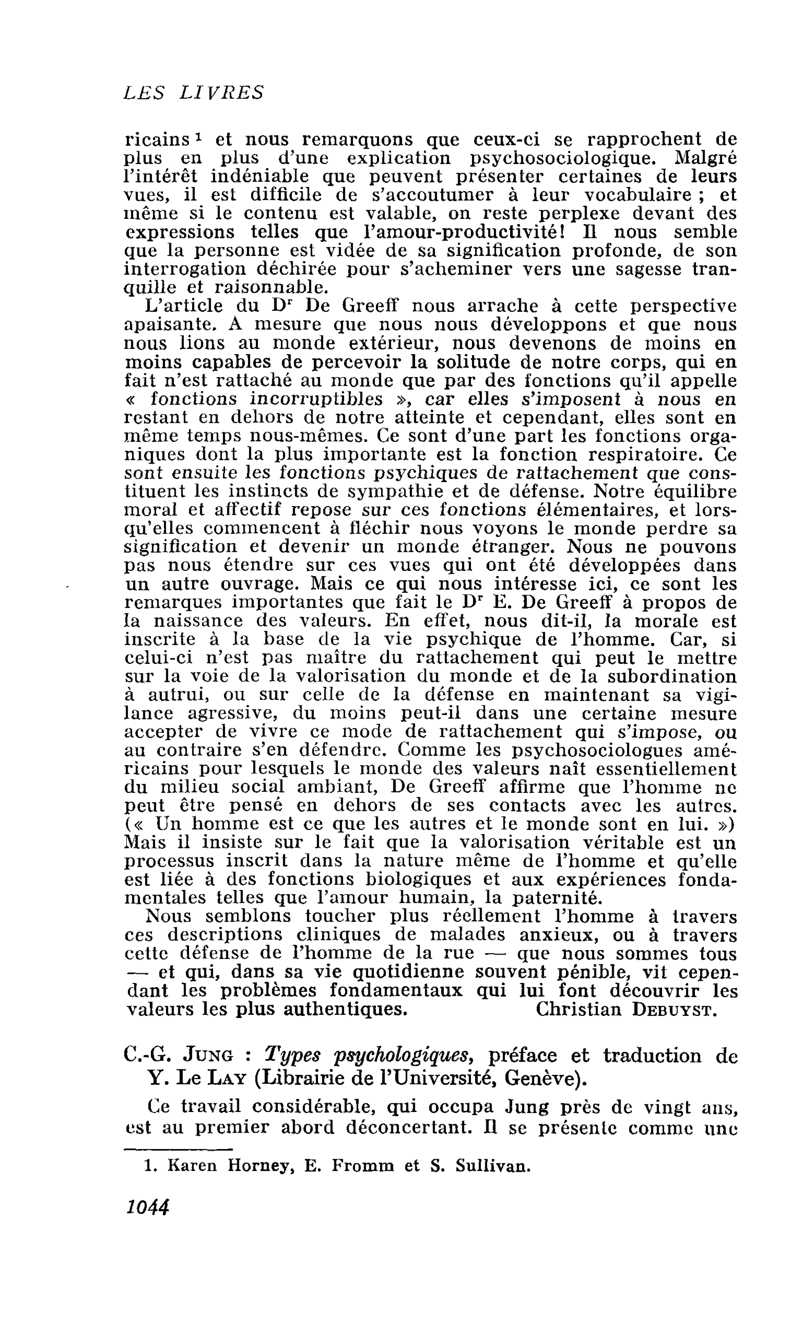 C.-G. Jung : Types psychologiques, 