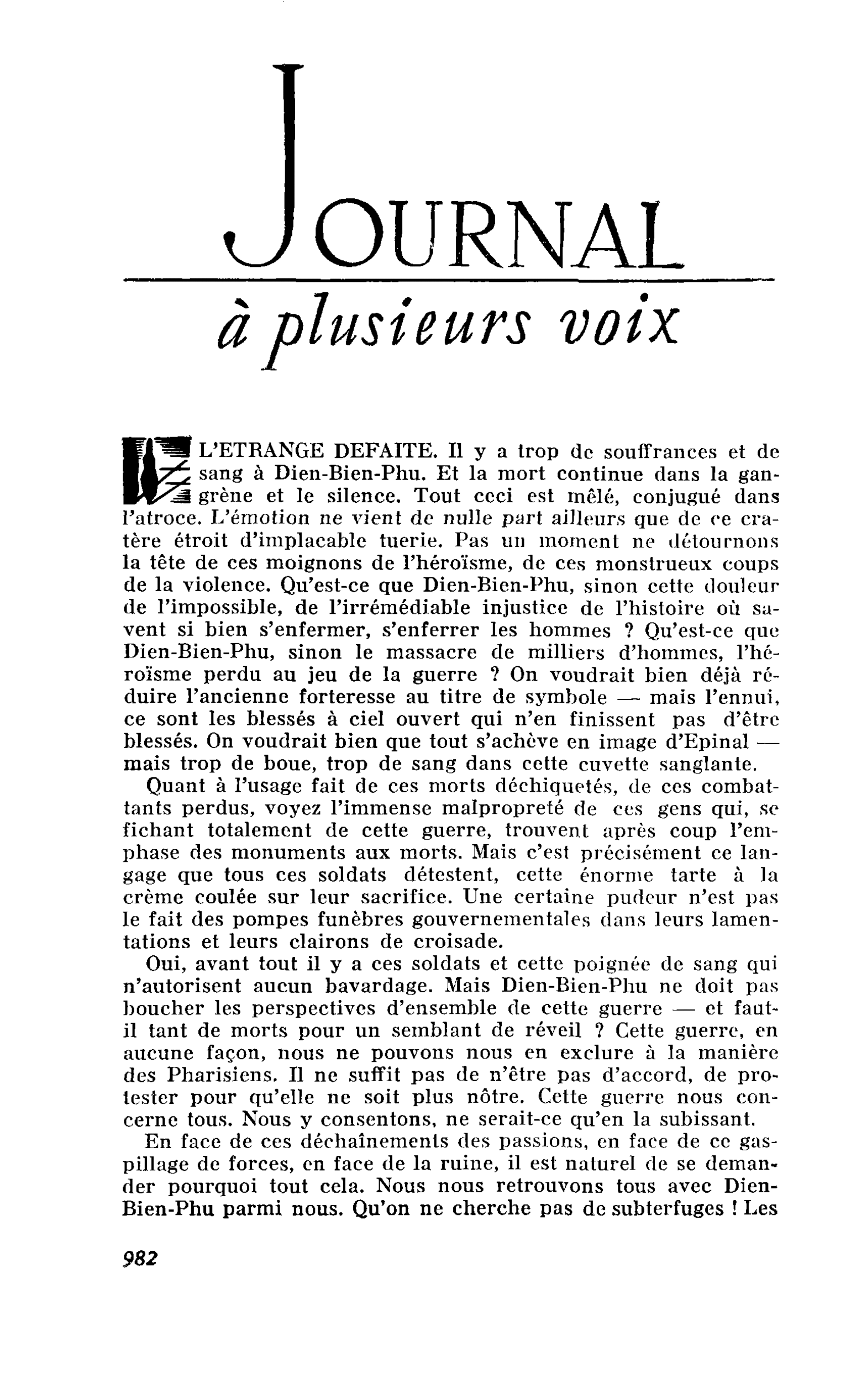 L’ETRANGE DEFAITE