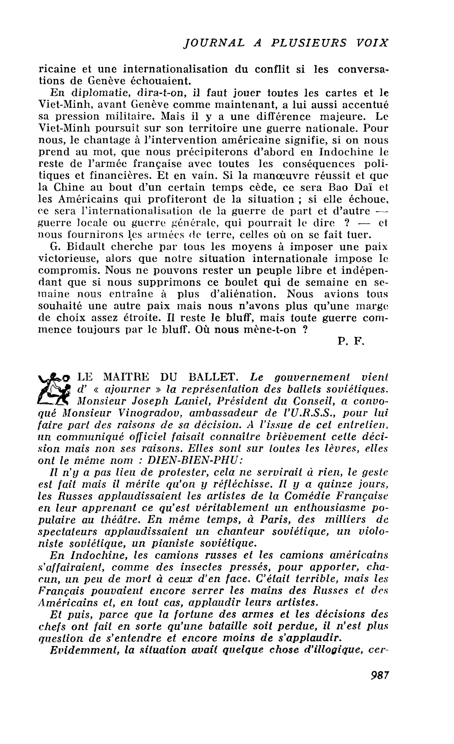 LE MAITRE DU BALLET
