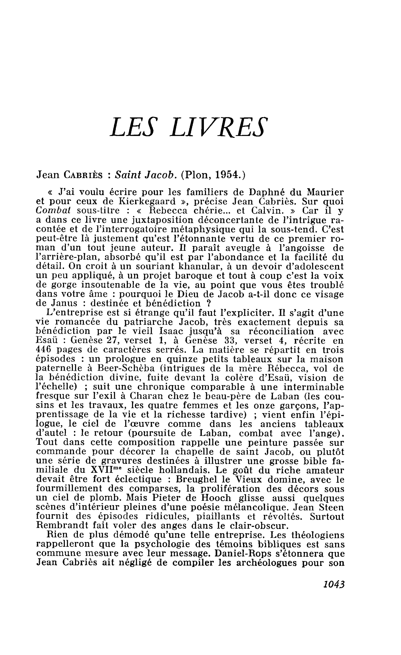 Jean Cabriès : Saint Jacob