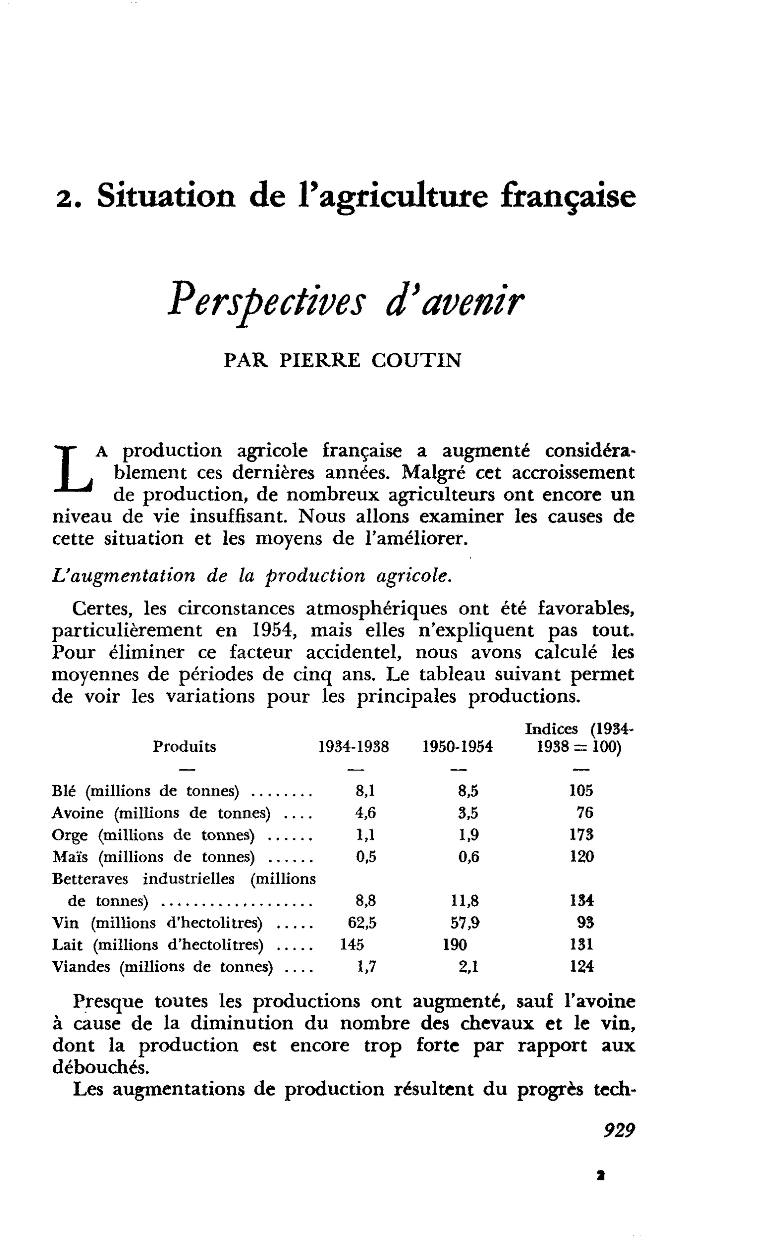 Perspectives d’avenir