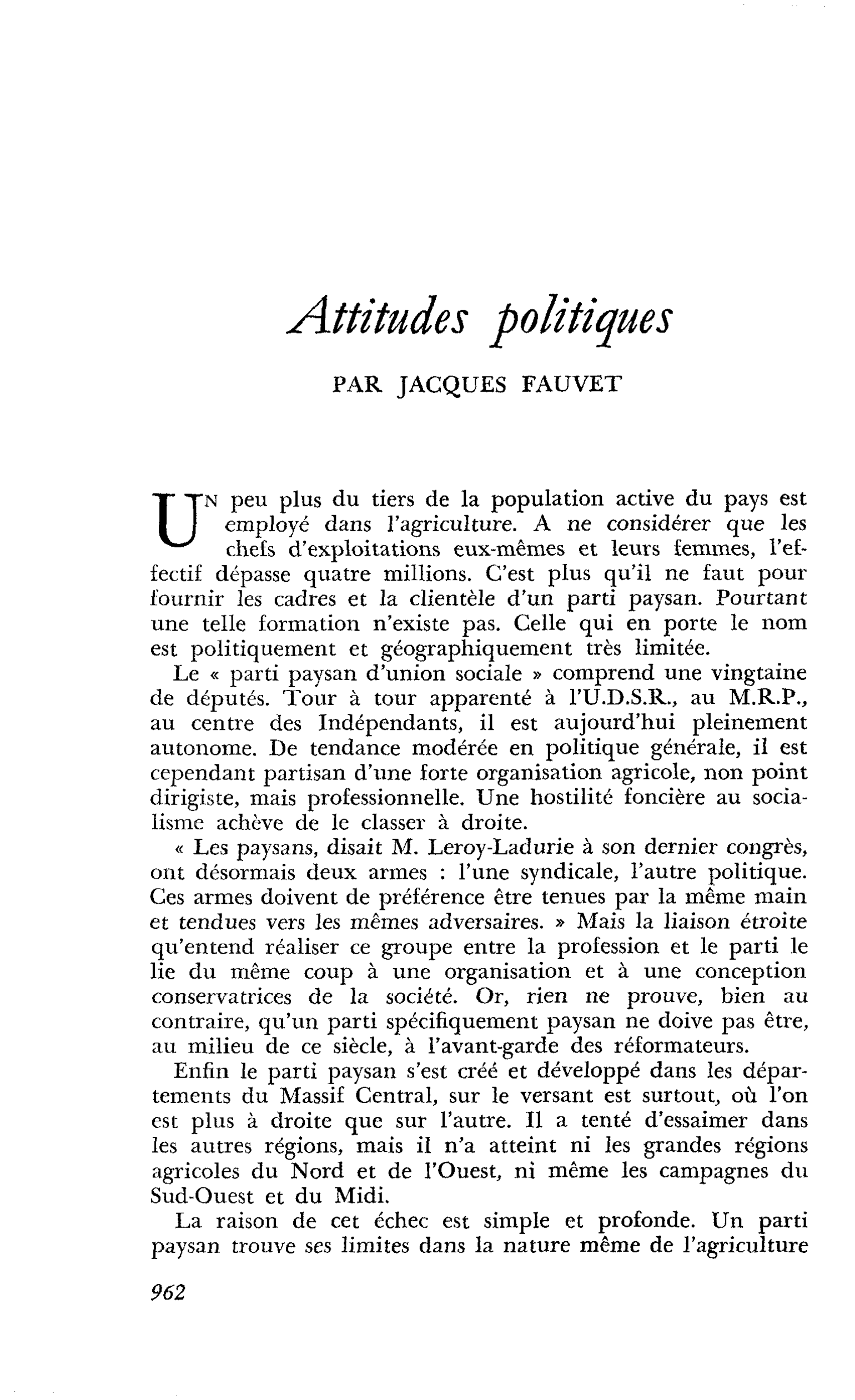 Attitudes politiques