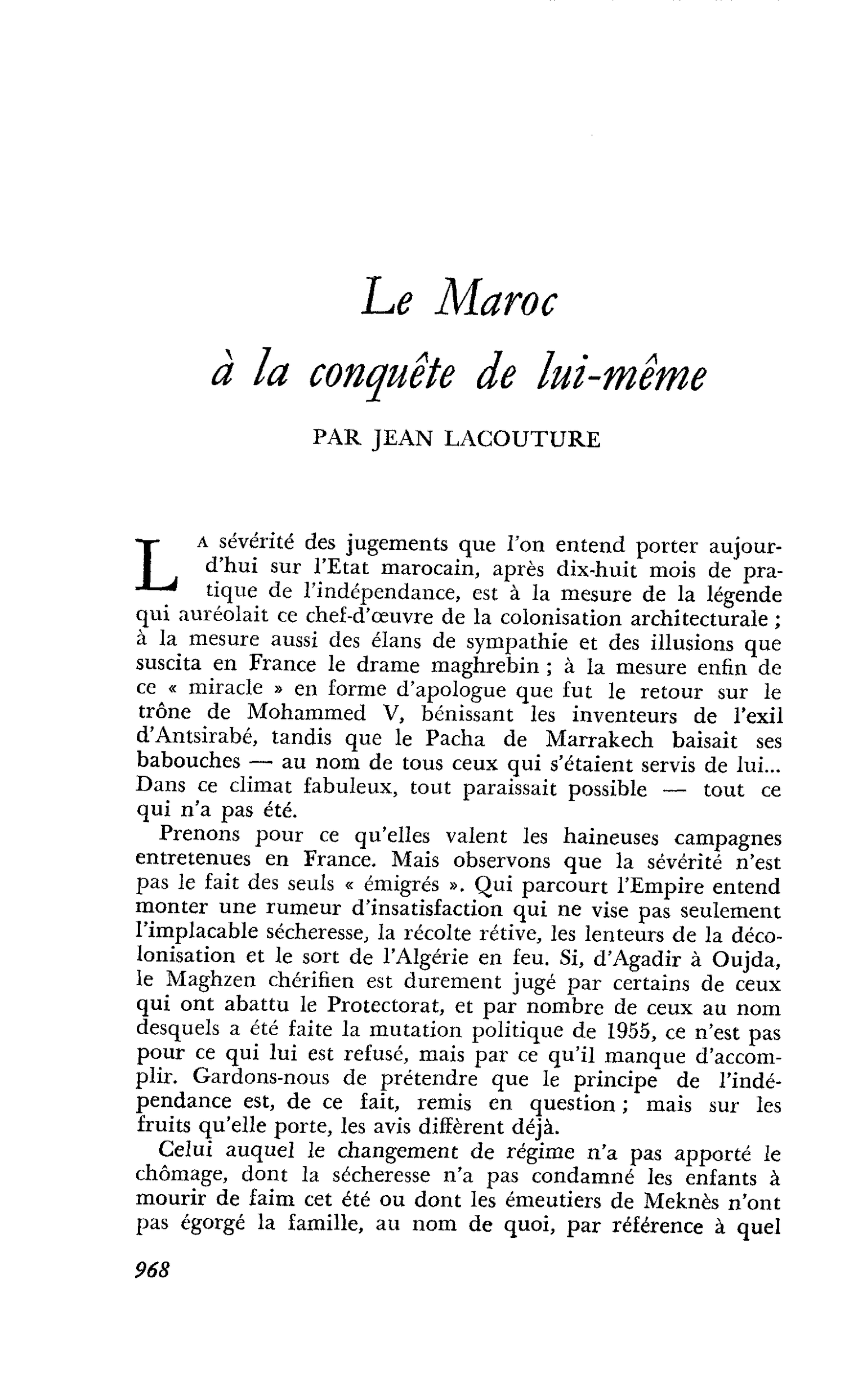 Le Maroc à la conquête de lui-même
