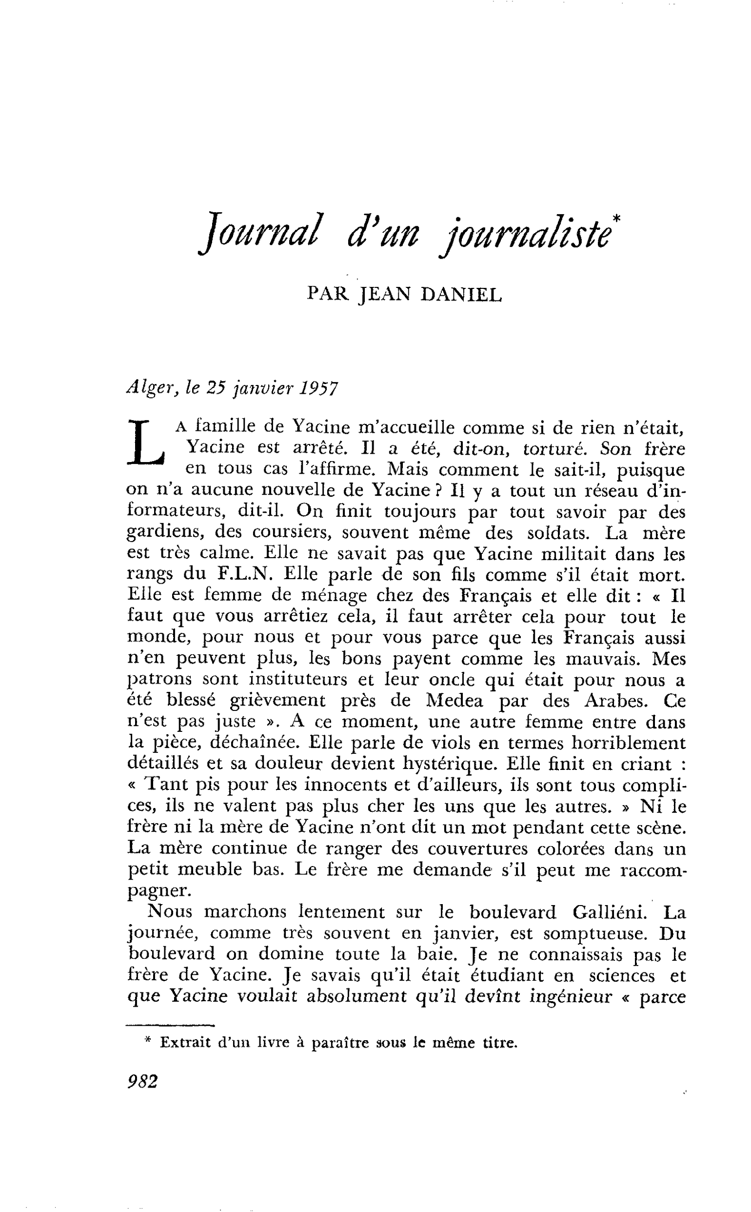 Journal d’un journaliste