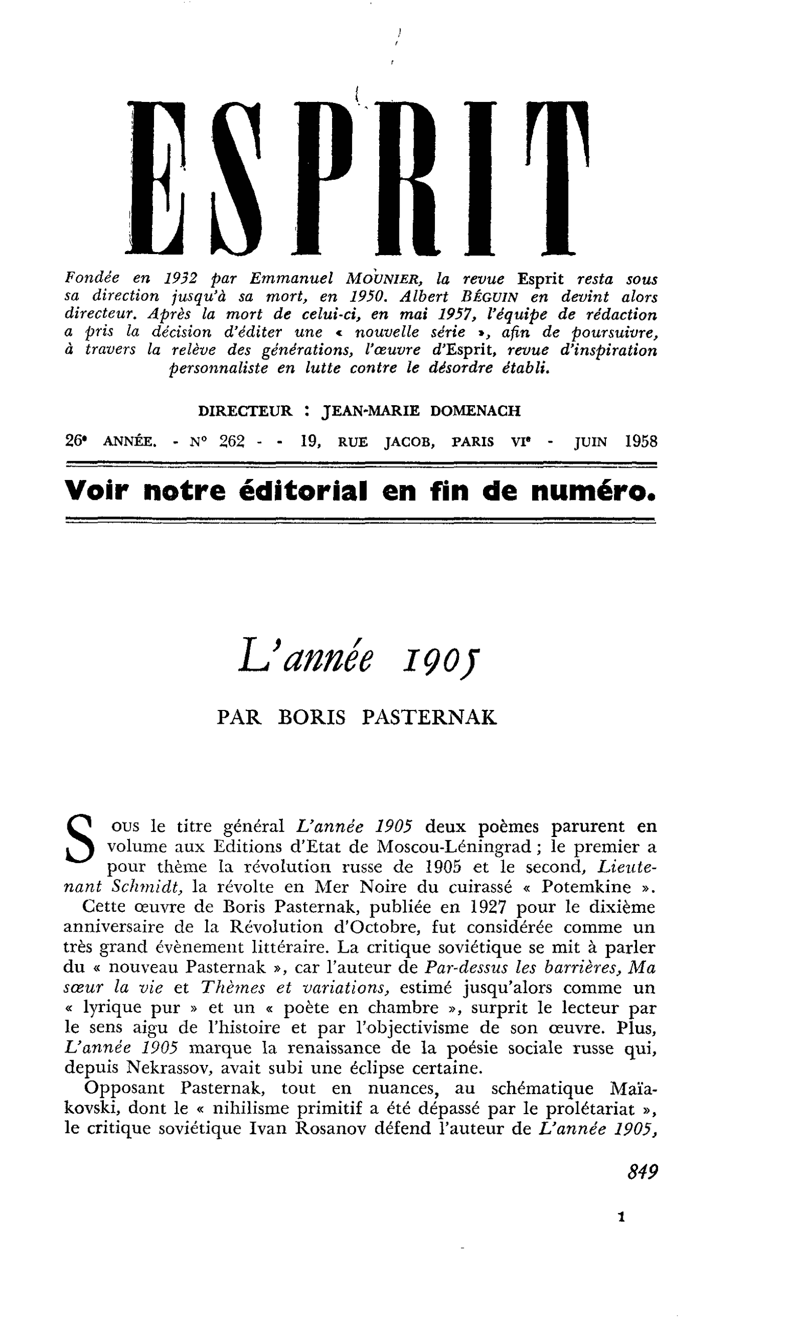 L’année 1905