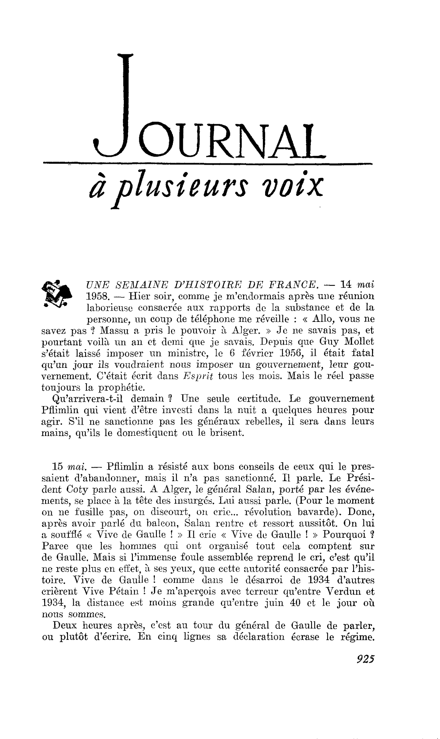 UNE SEMAINE D’HISTOIRE DE FRANCE