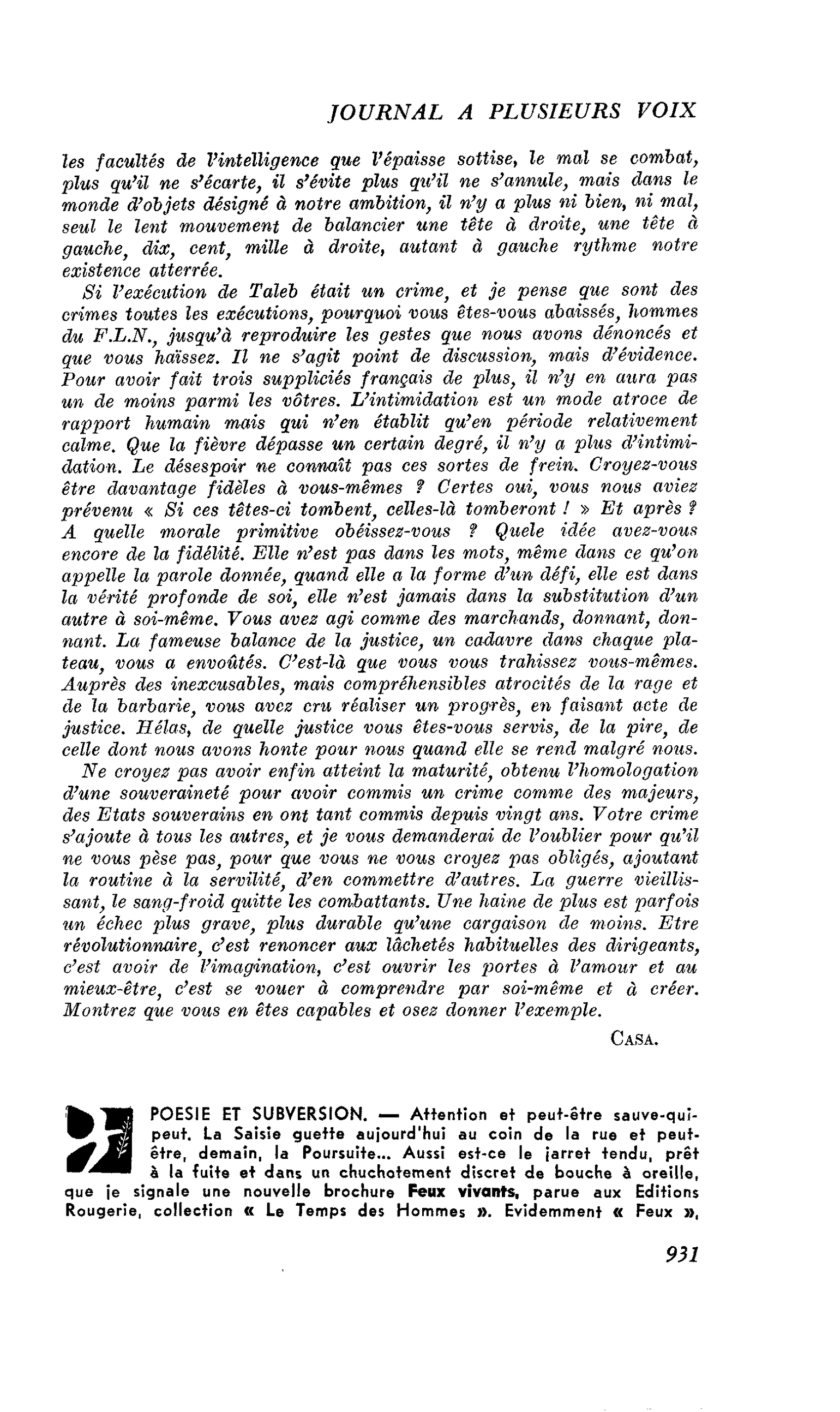 POESIE ET SUBVERSION