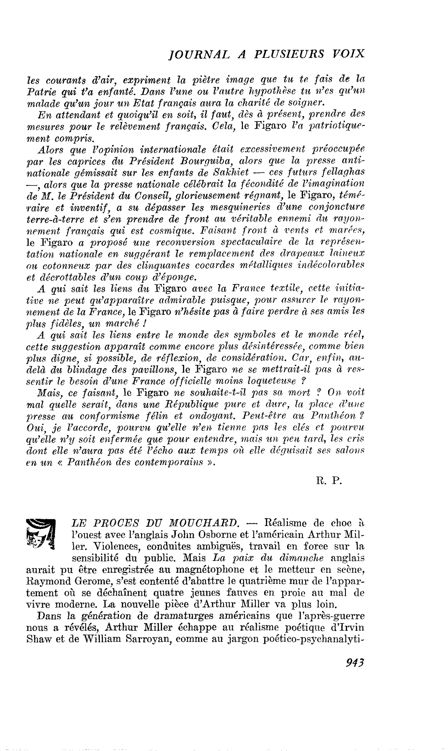 LE PROCES DU MOUCHARD