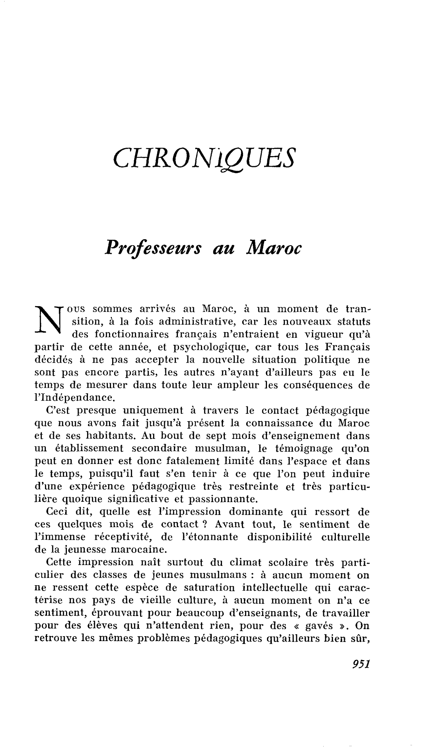 Professeurs au Maroc