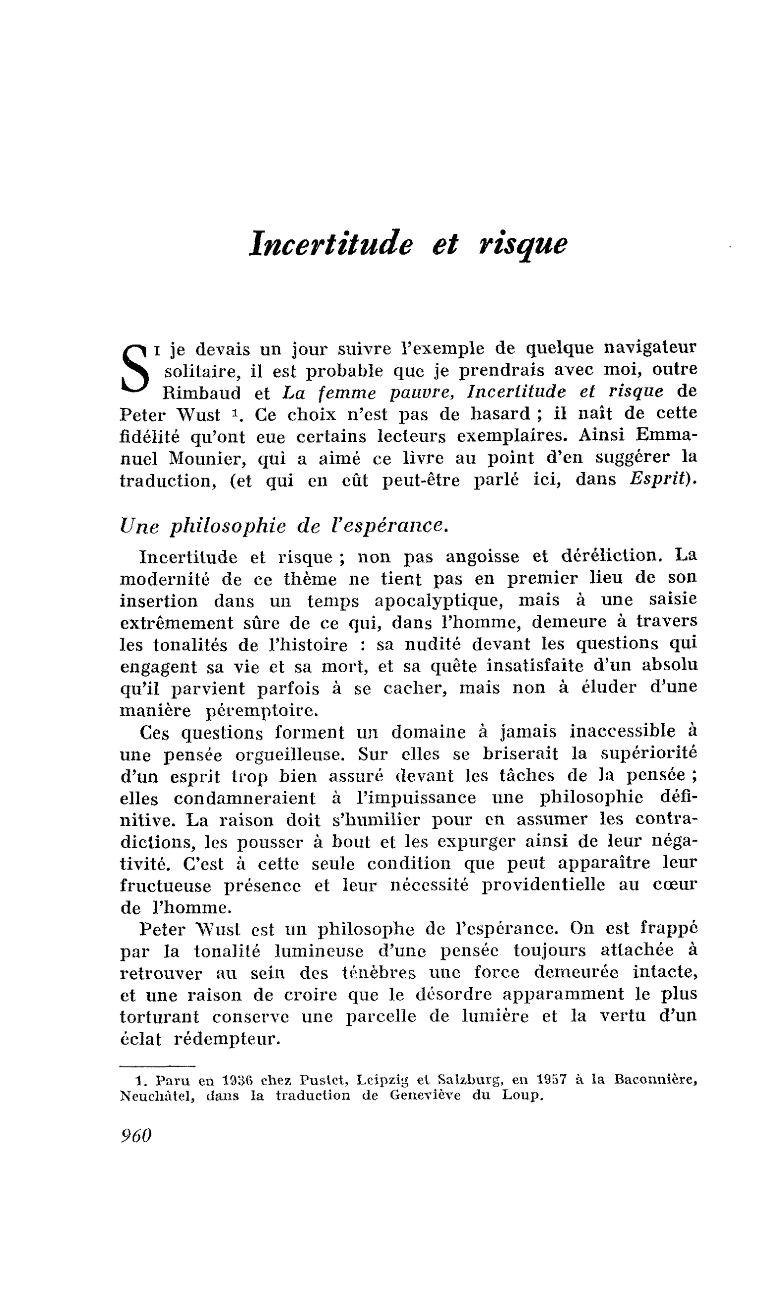 Incertitude et risque