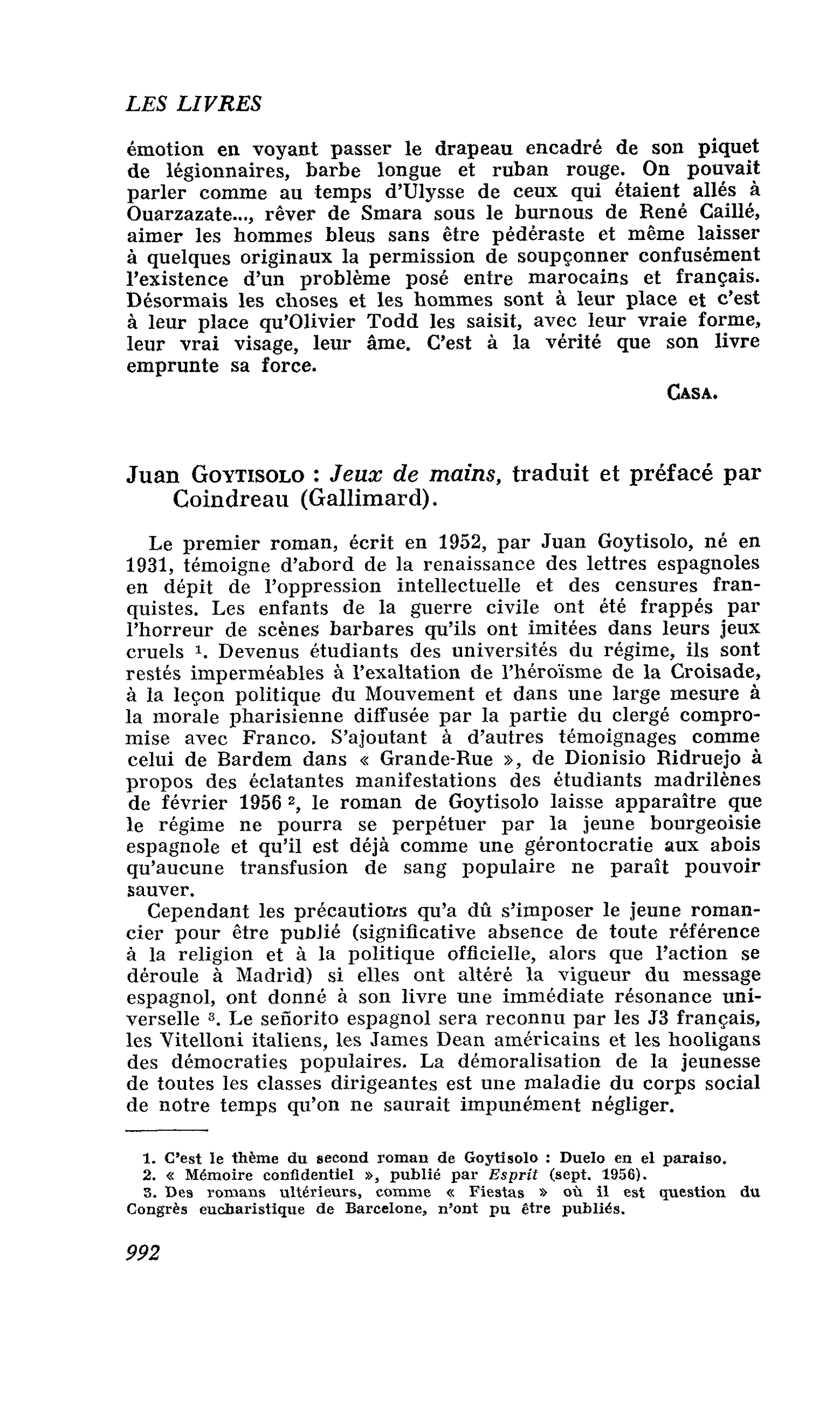Juan Goytisolo : Jeux de mains