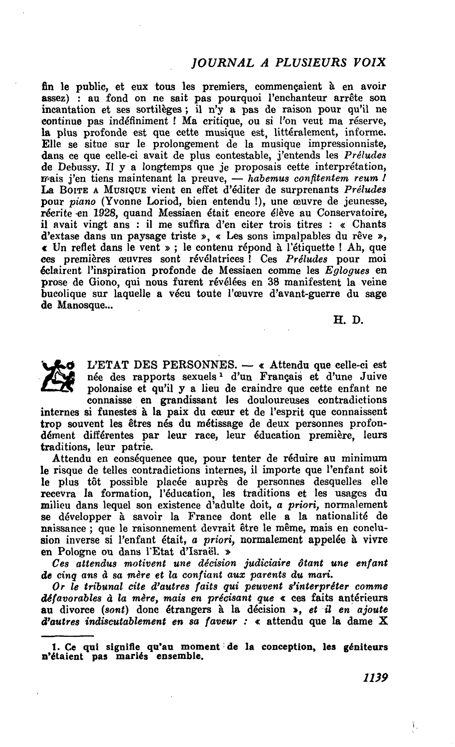 L’ETAT DES PERSONNES
