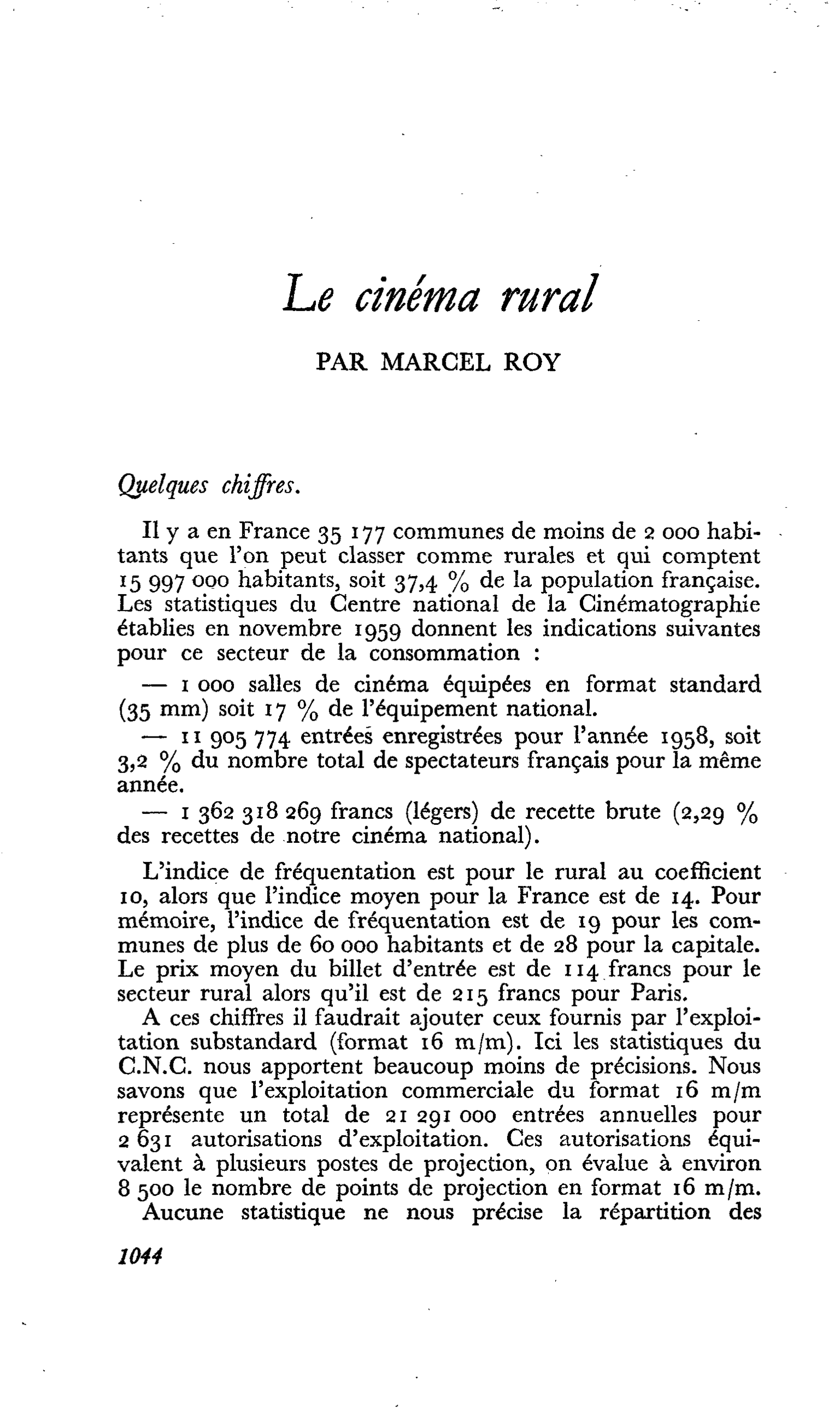 Le cinéma rural