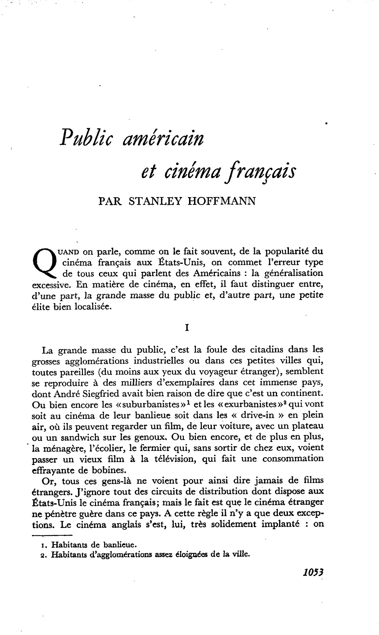Public américain et cinéma français