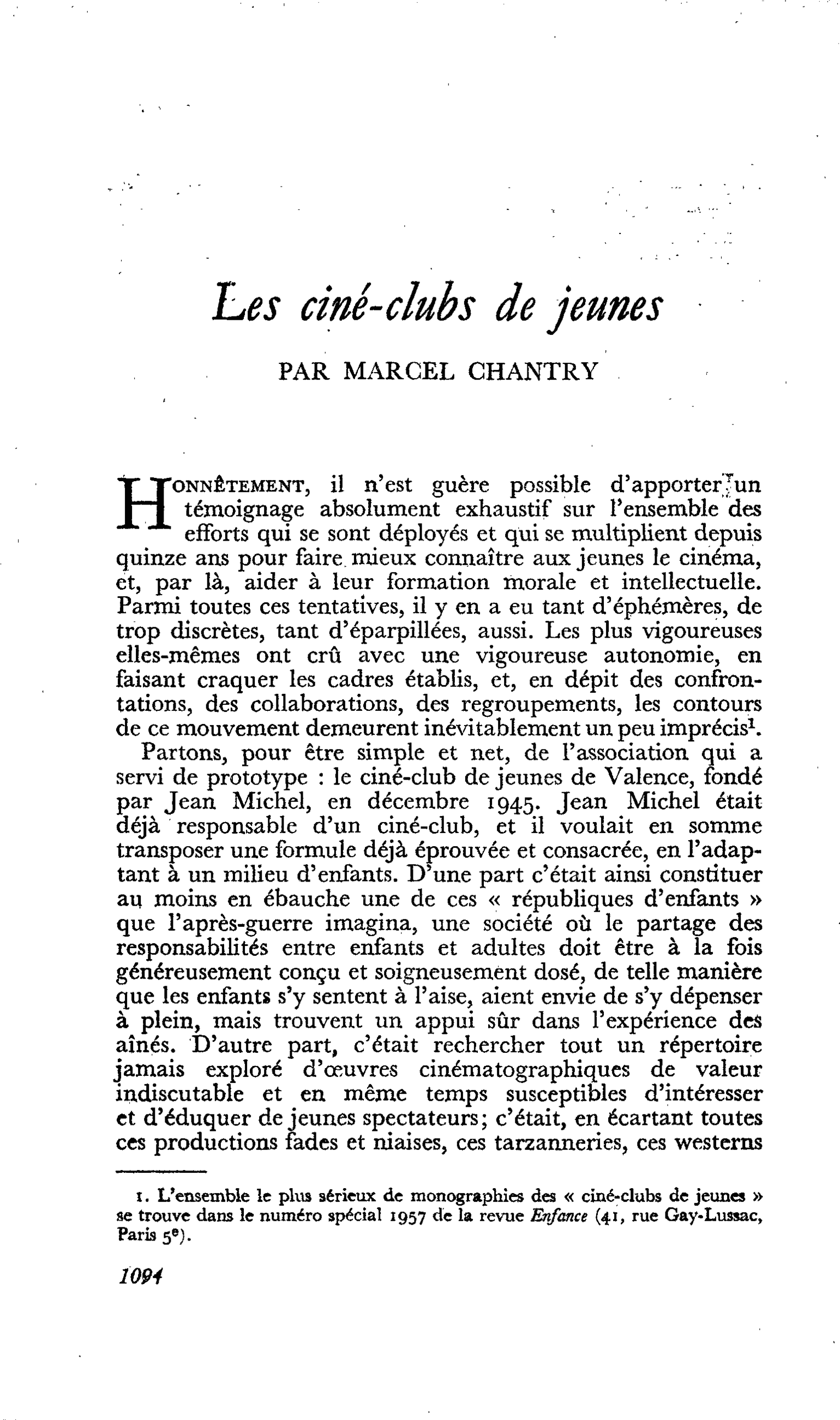 Les ciné-clubs de jeunes