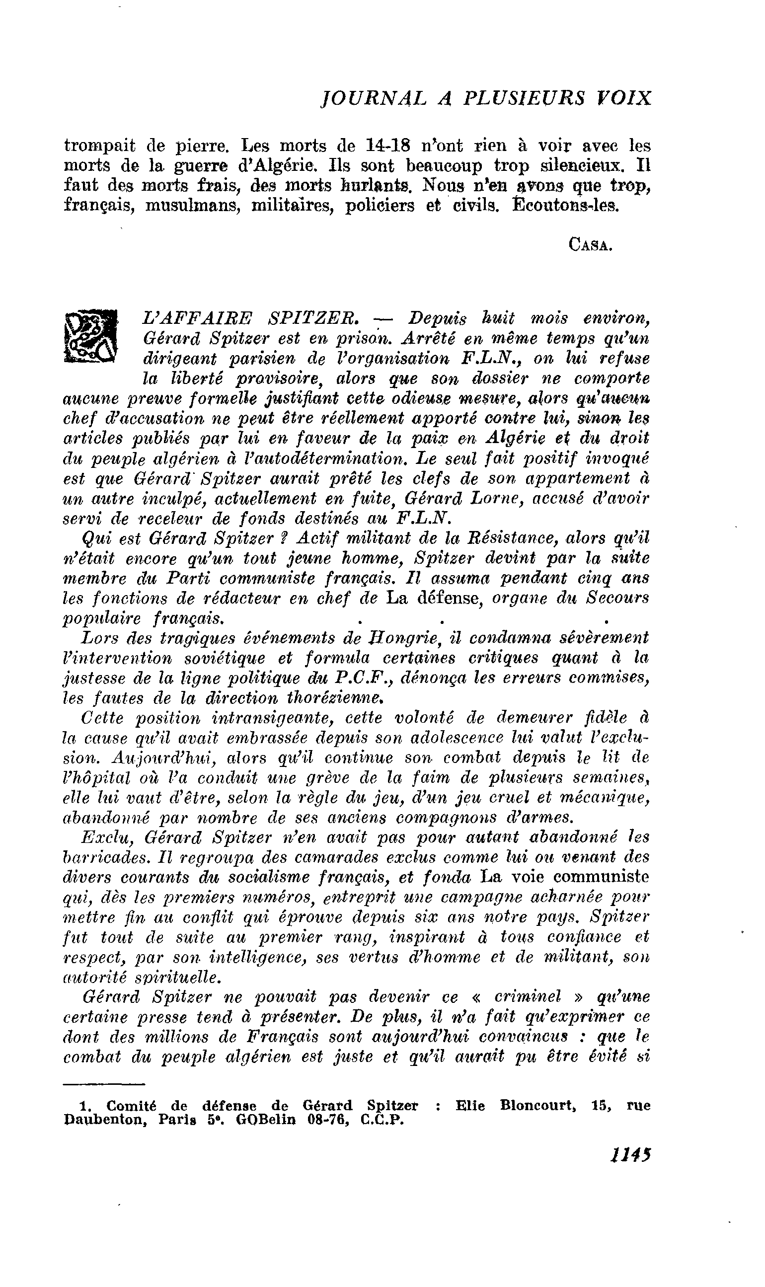 L’AFFAIRE SPITZER